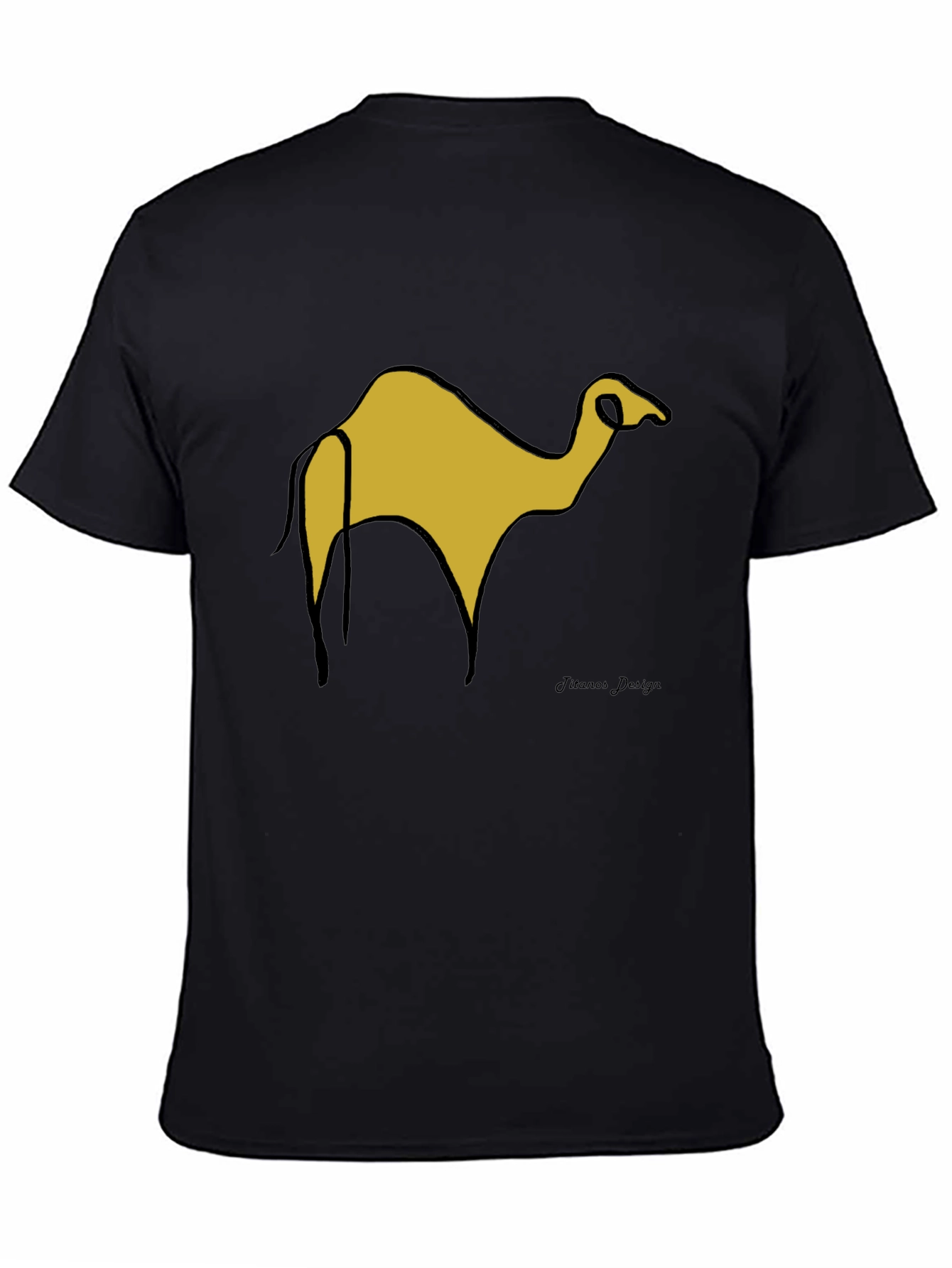 Black T-Shirt with Camel Graphic