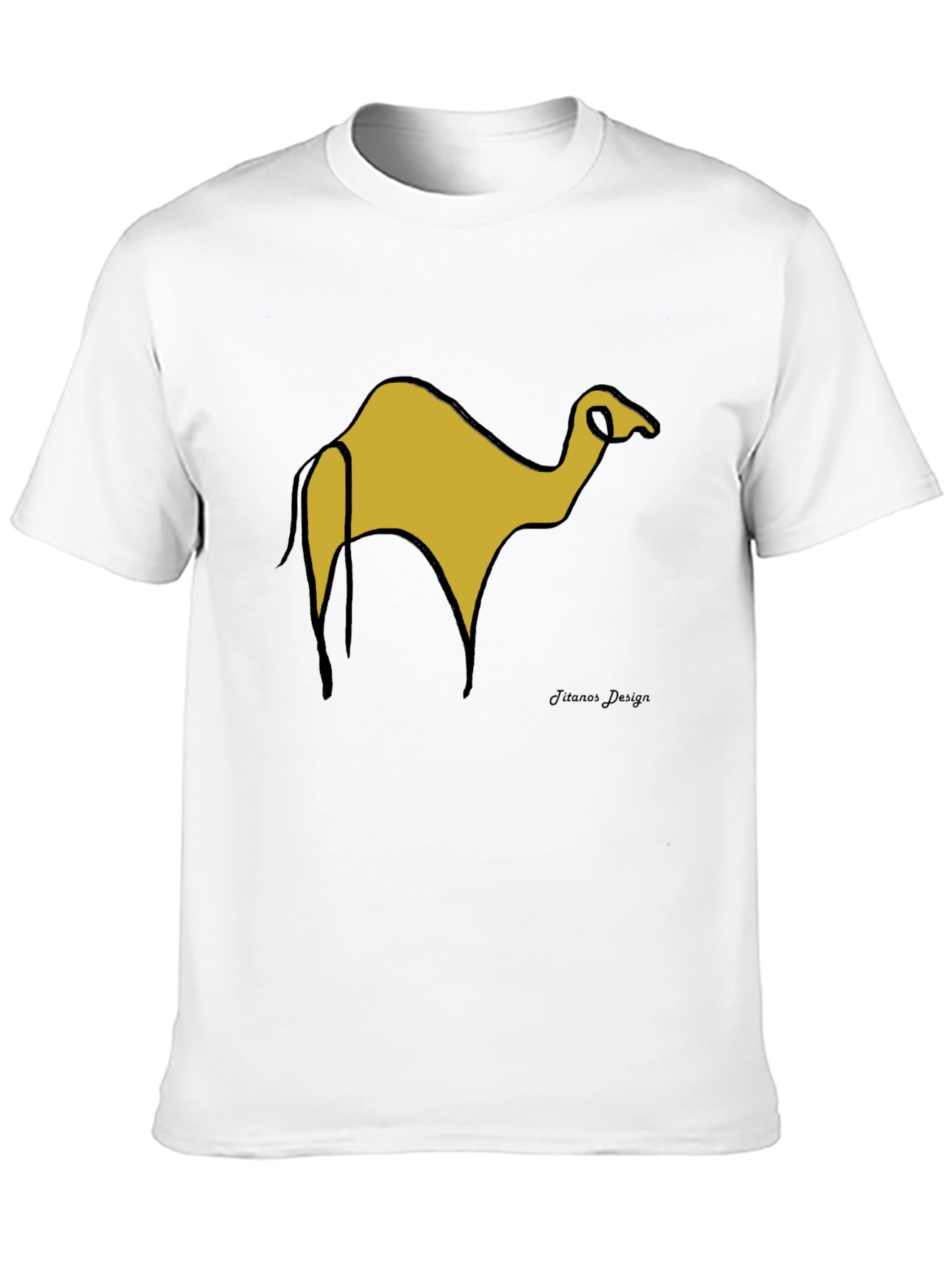Black T-Shirt with Camel Graphic