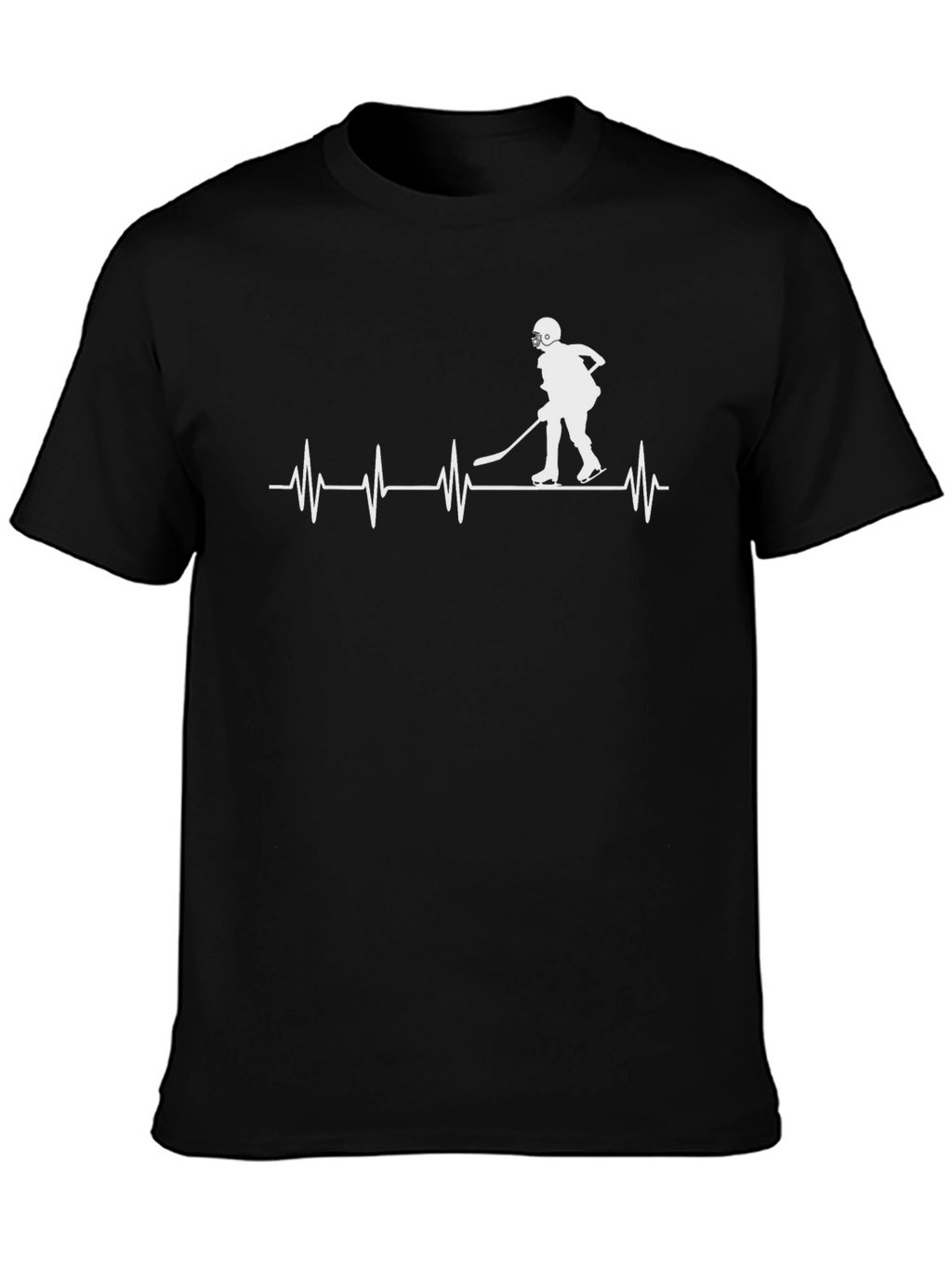 Hockey Heartbeat T-Shirt - Black