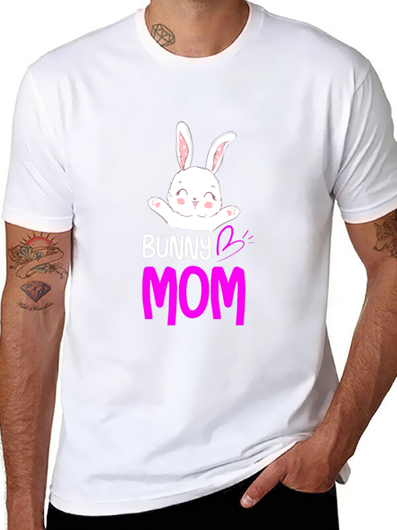 Bunny Mom Graphic Tee - Easter Womens T-Shirt