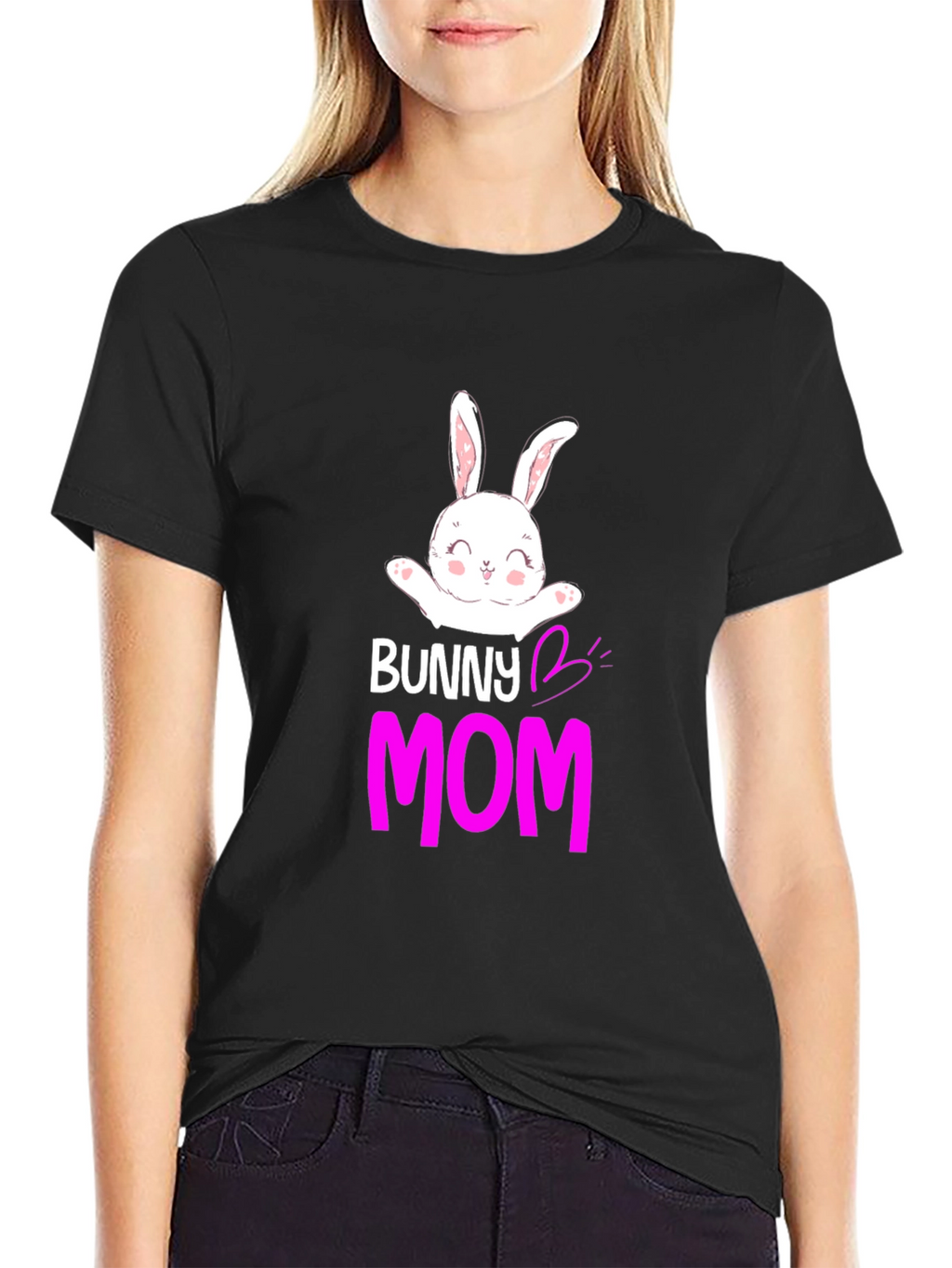 Bunny Mom Graphic Tee - Easter Womens T-Shirt