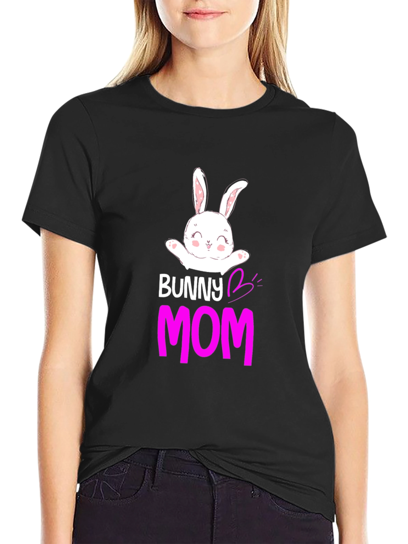 Bunny Mom Graphic Tee - Easter Womens T-Shirt
