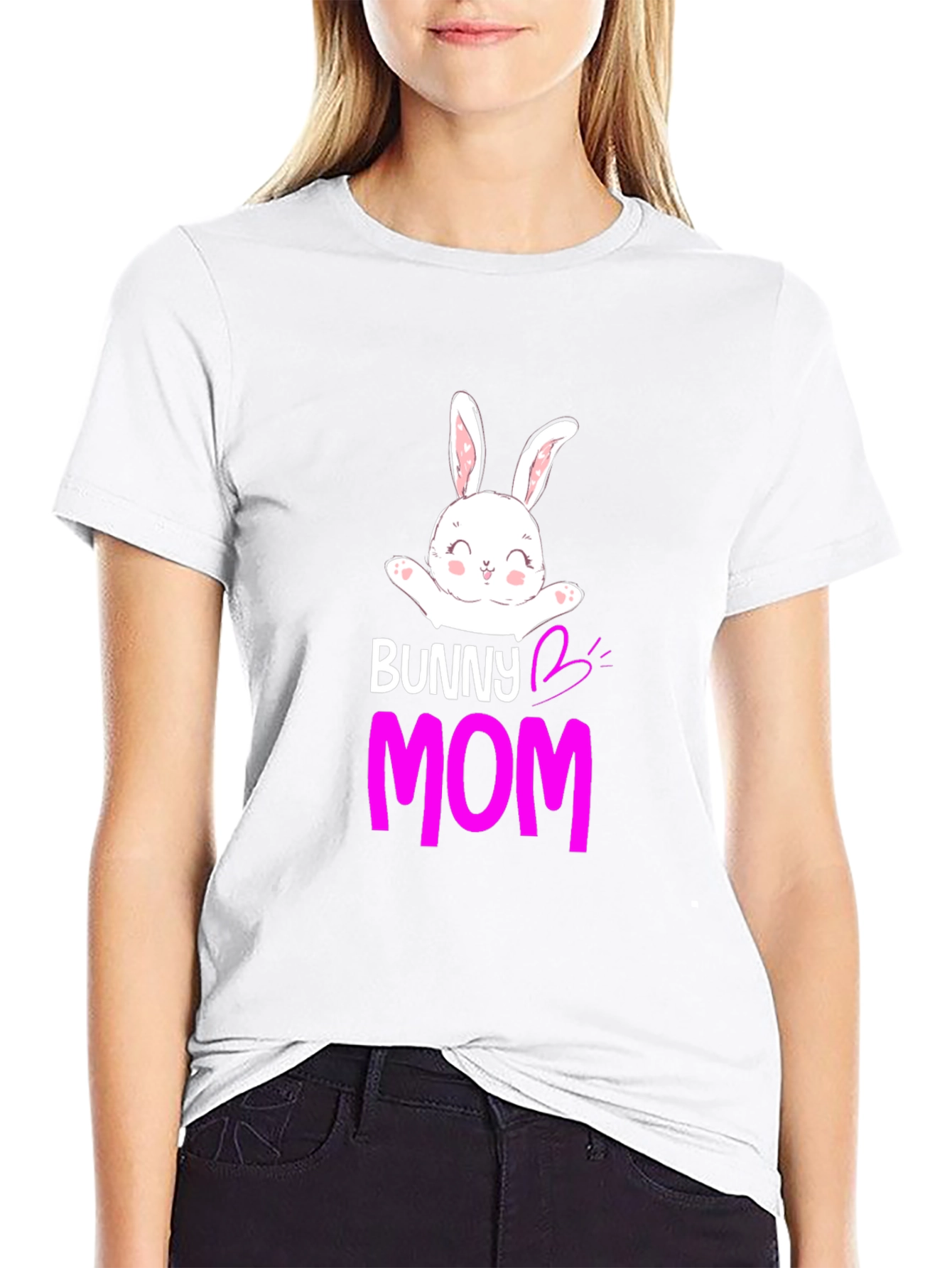 Bunny Mom Graphic Tee - Easter Womens T-Shirt