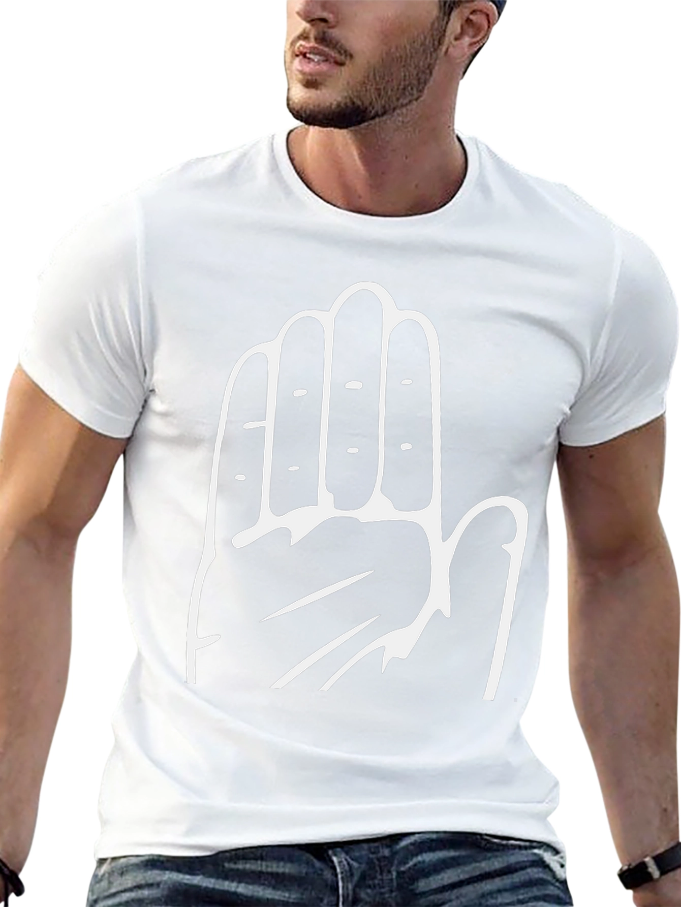 Hand Print Graphic T-Shirt - Stylish Casual Wear