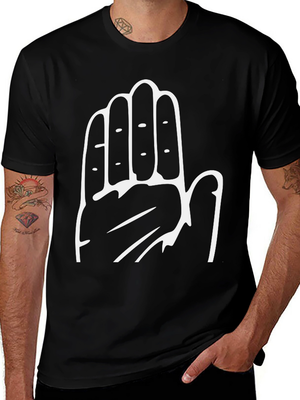 Hand Print Graphic T-Shirt - Stylish Casual Wear