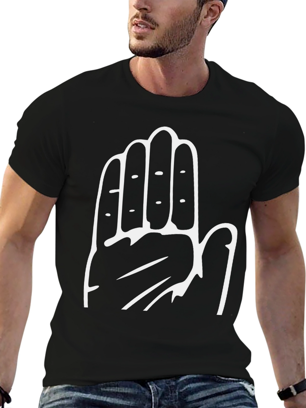 Hand Print Graphic T-Shirt - Stylish Casual Wear