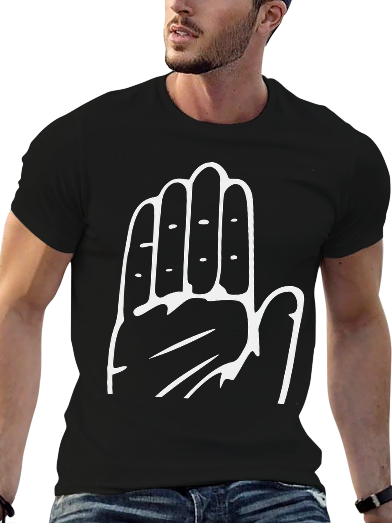 Hand Print Graphic T-Shirt - Stylish Casual Wear