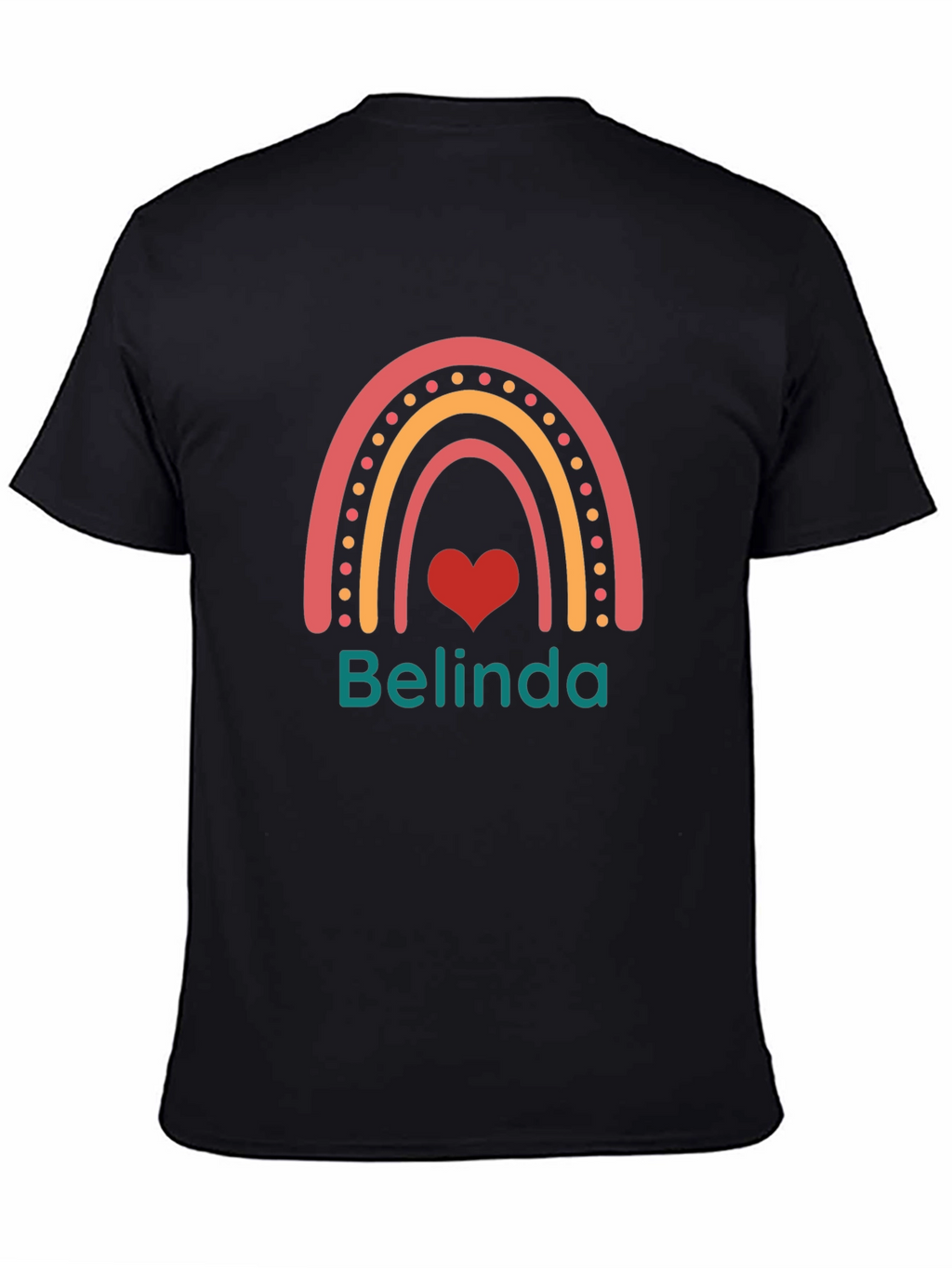 Rainbow Belinda Personalized Black T-Shirt