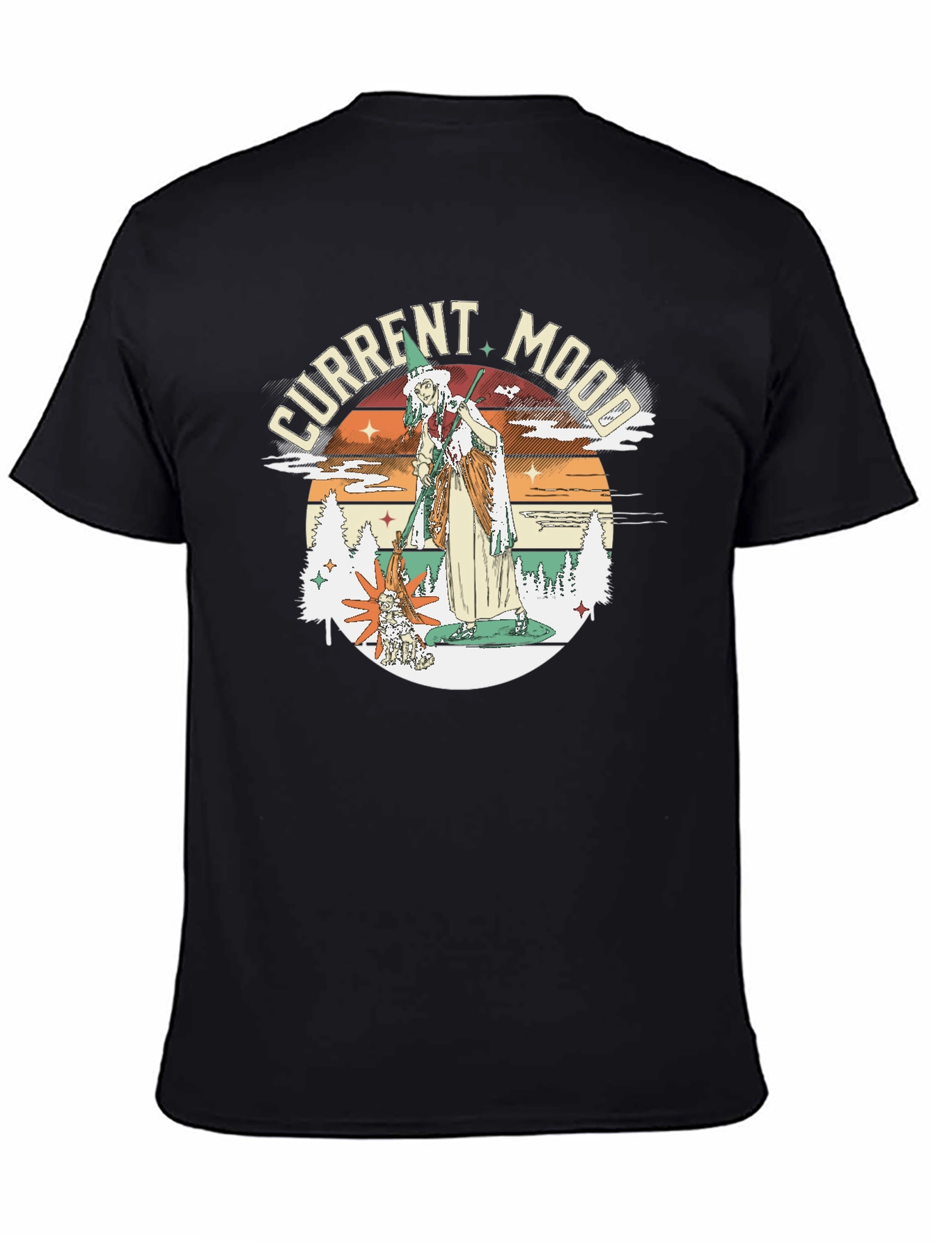 Current Mood Witch Graphic Tee - Unisex Black T-Shirt