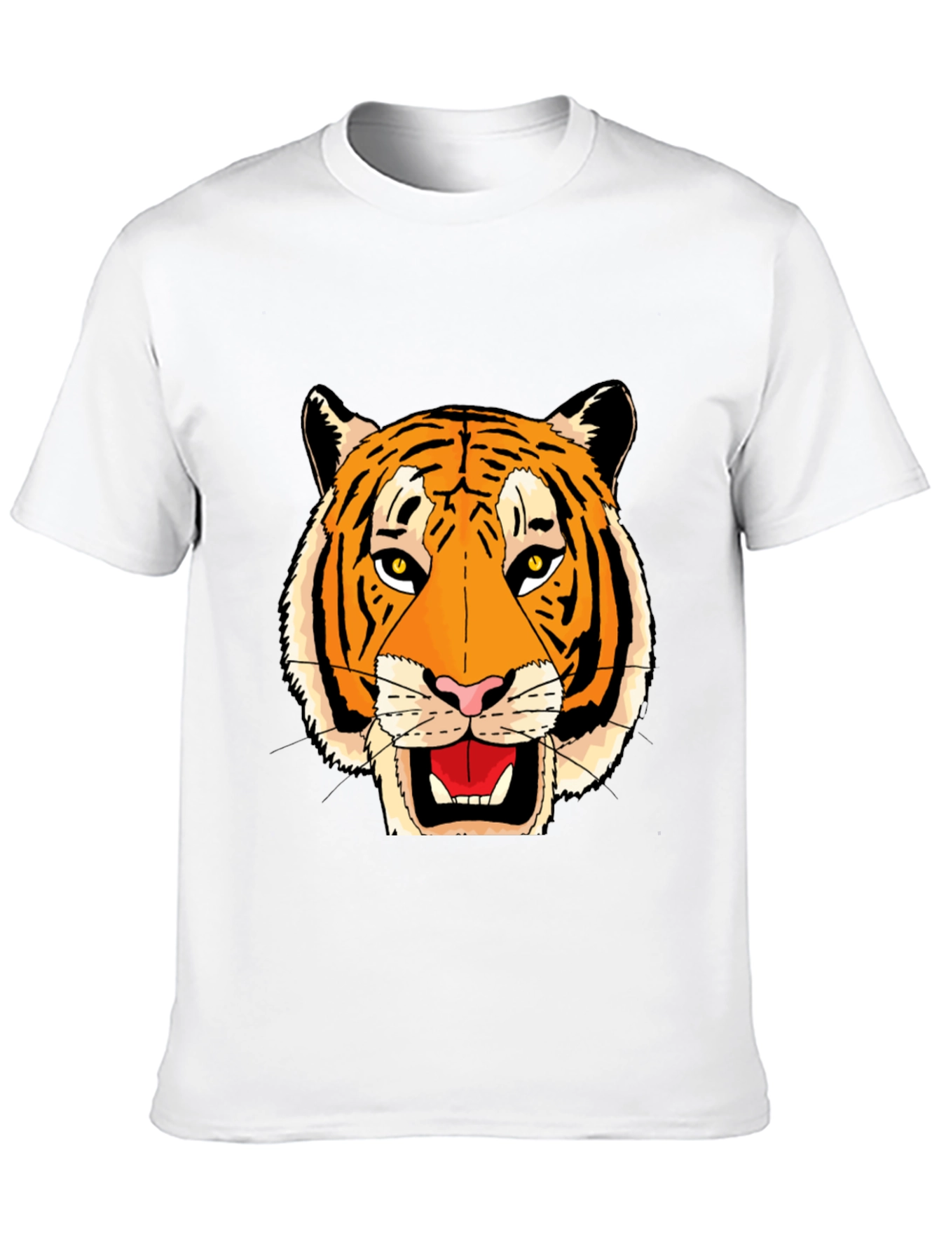Black T-Shirt with Bold Tiger Face Graphic