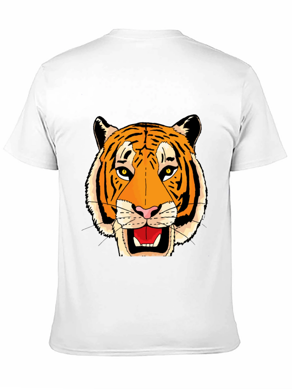 Black T-Shirt with Bold Tiger Face Graphic