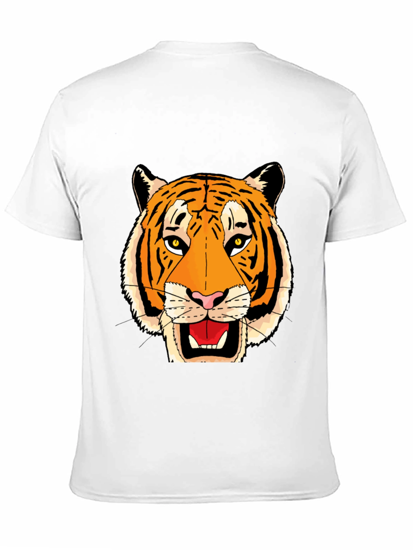 Black T-Shirt with Bold Tiger Face Graphic
