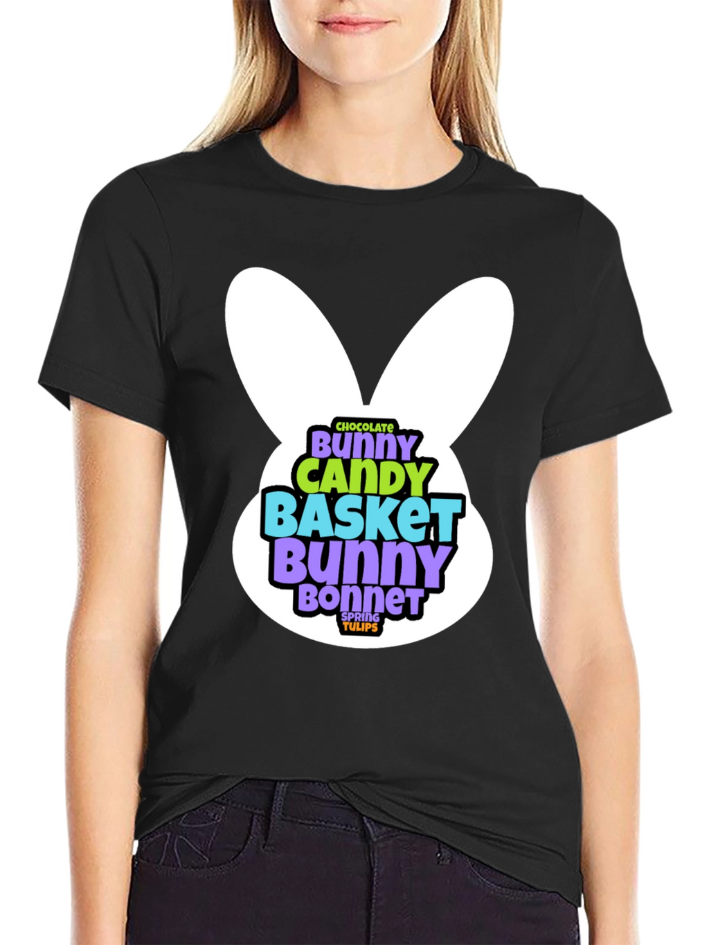 Easter Bunny T-Shirt - Chocolate Candy Basket Design
