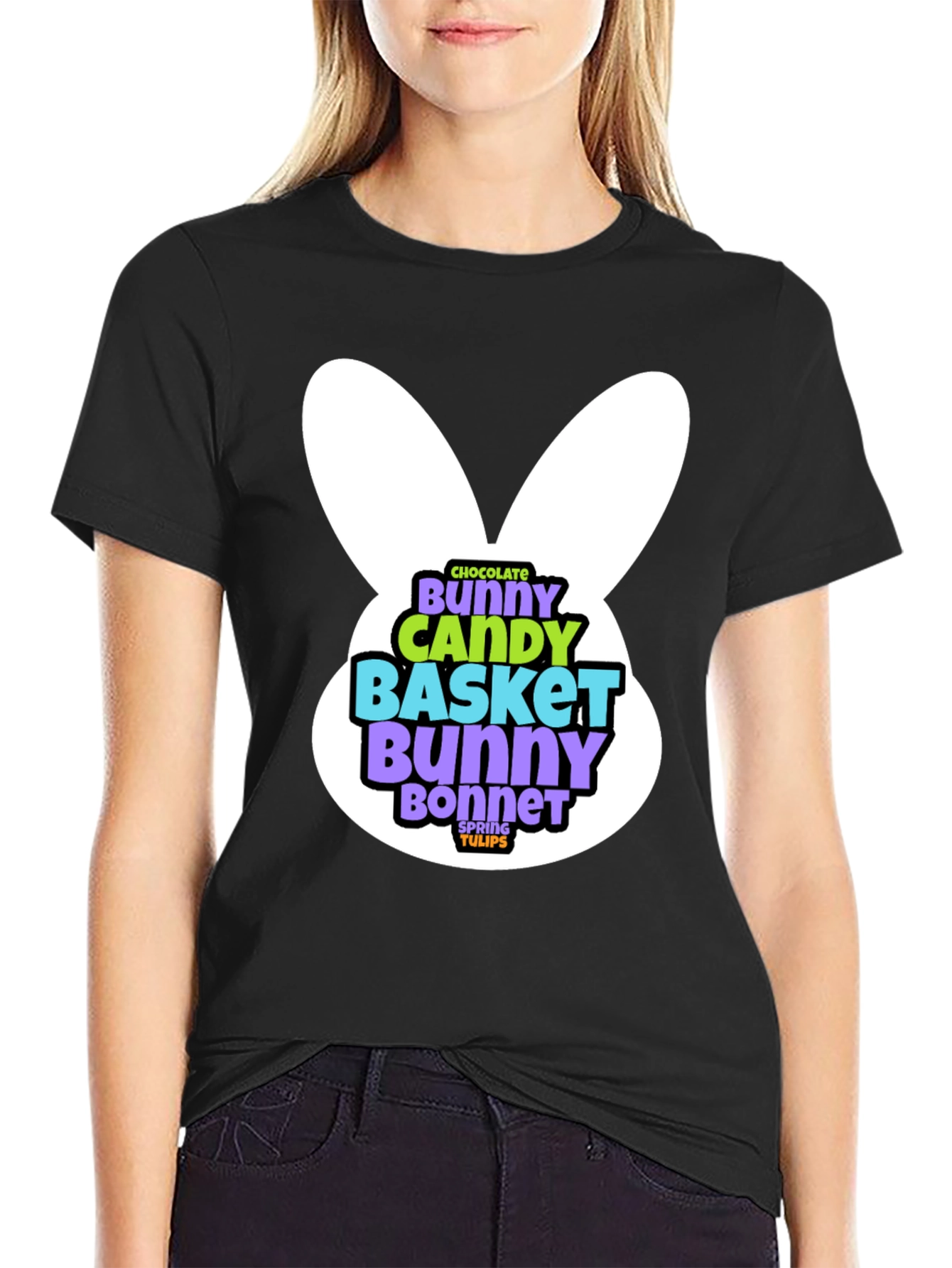 Easter Bunny T-Shirt - Chocolate Candy Basket Design
