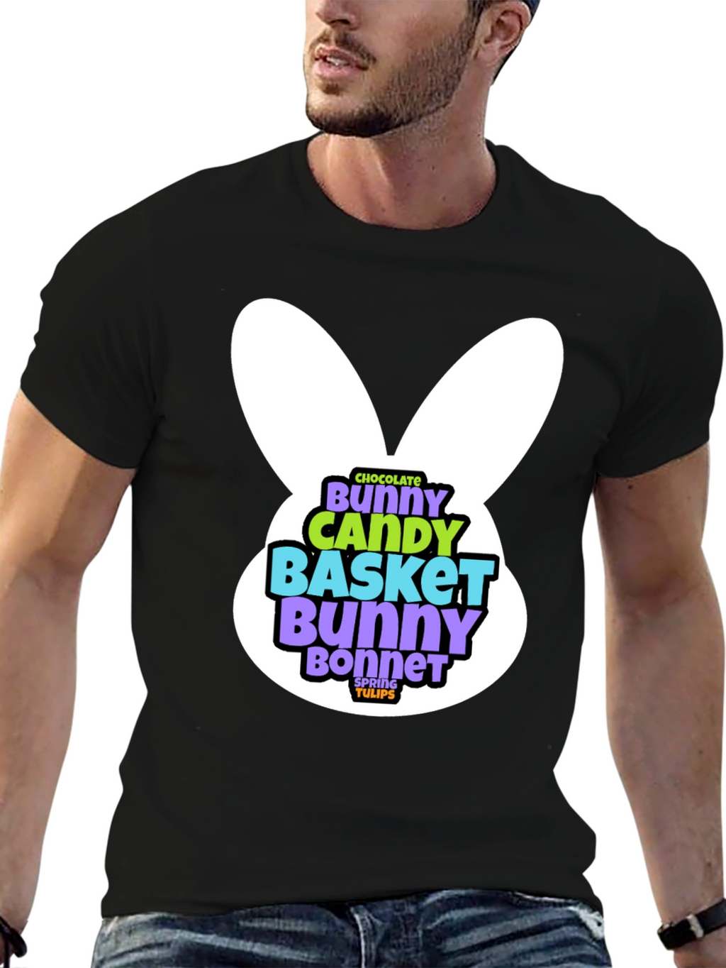 Easter Bunny T-Shirt - Chocolate Candy Basket Design
