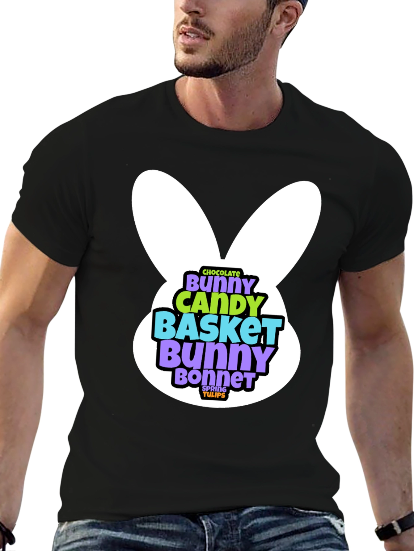 Easter Bunny T-Shirt - Chocolate Candy Basket Design