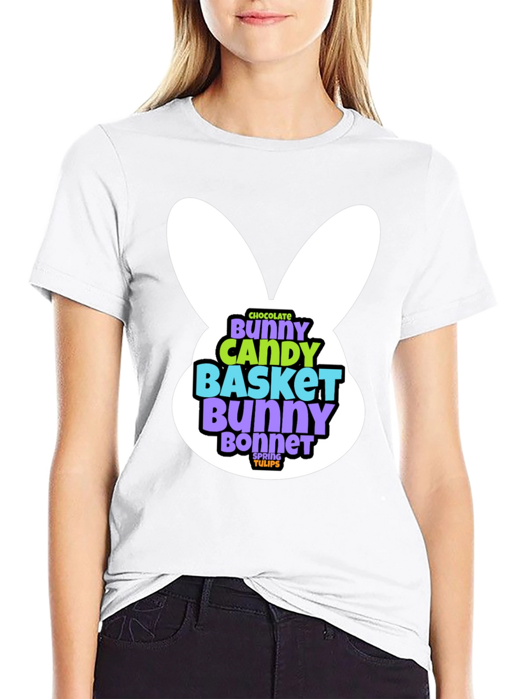 Easter Bunny T-Shirt - Chocolate Candy Basket Design