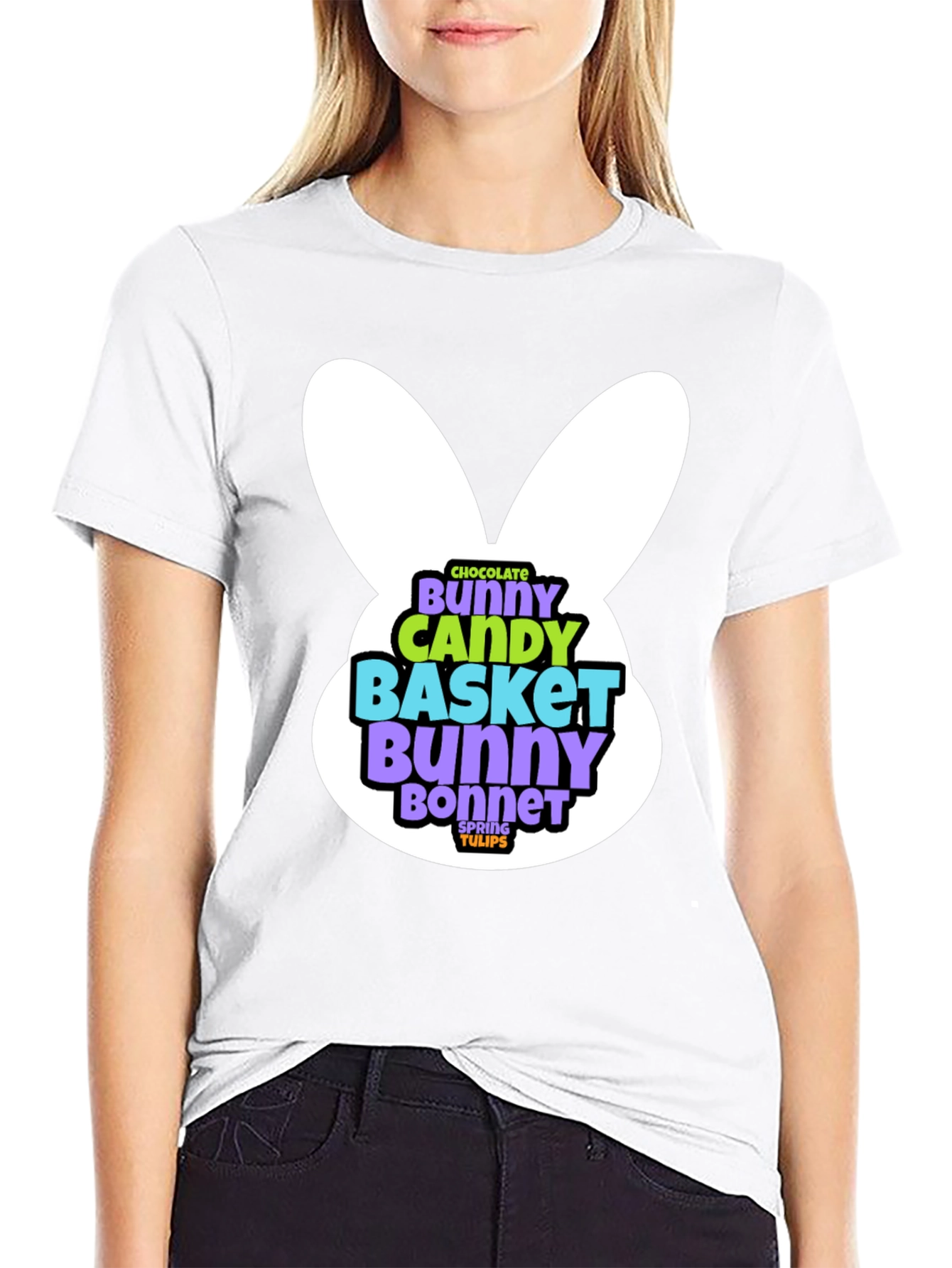 Easter Bunny T-Shirt - Chocolate Candy Basket Design