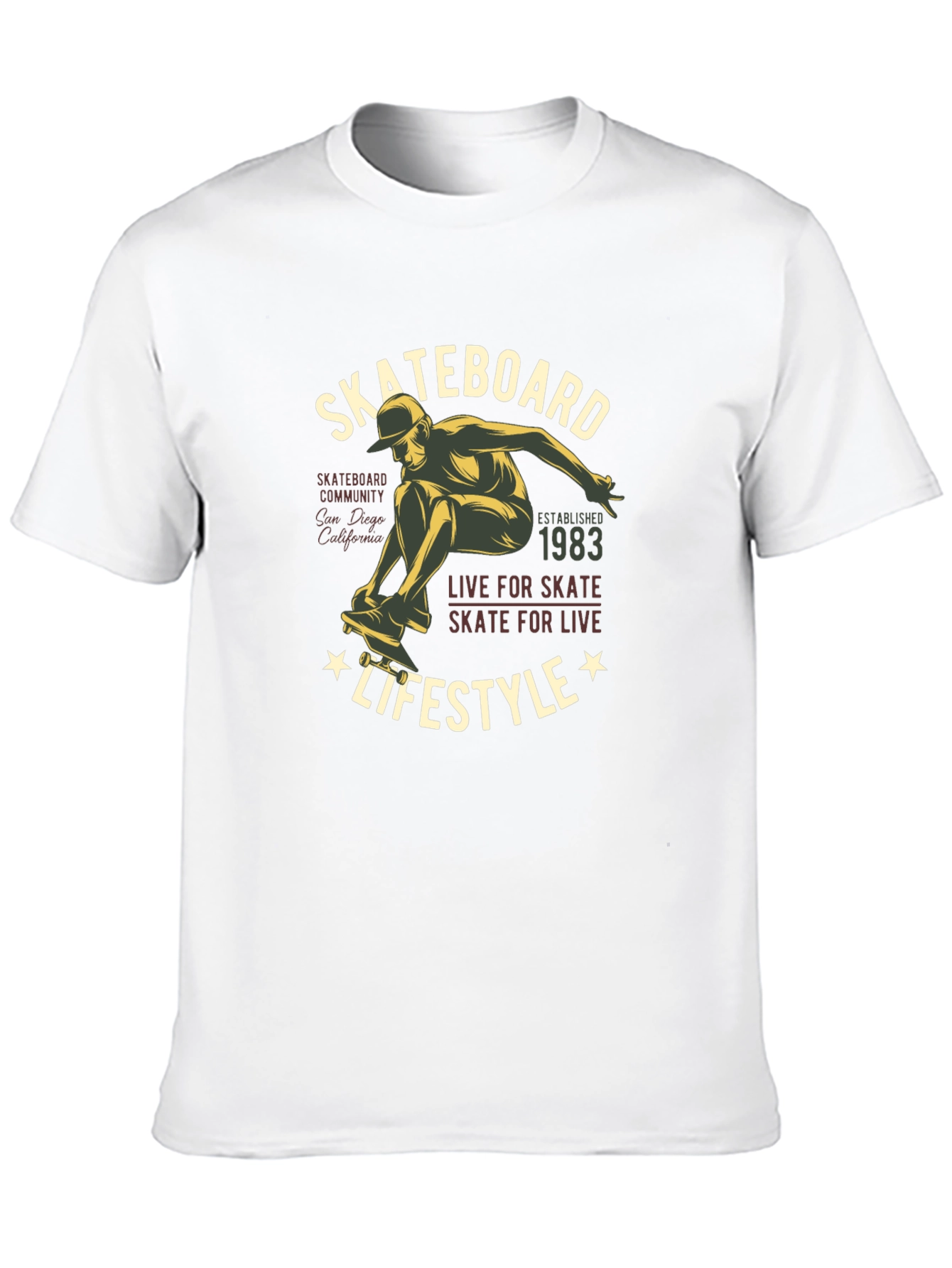 Skateboard Lifestyle Graphic Tee - Black Cotton T-Shirt