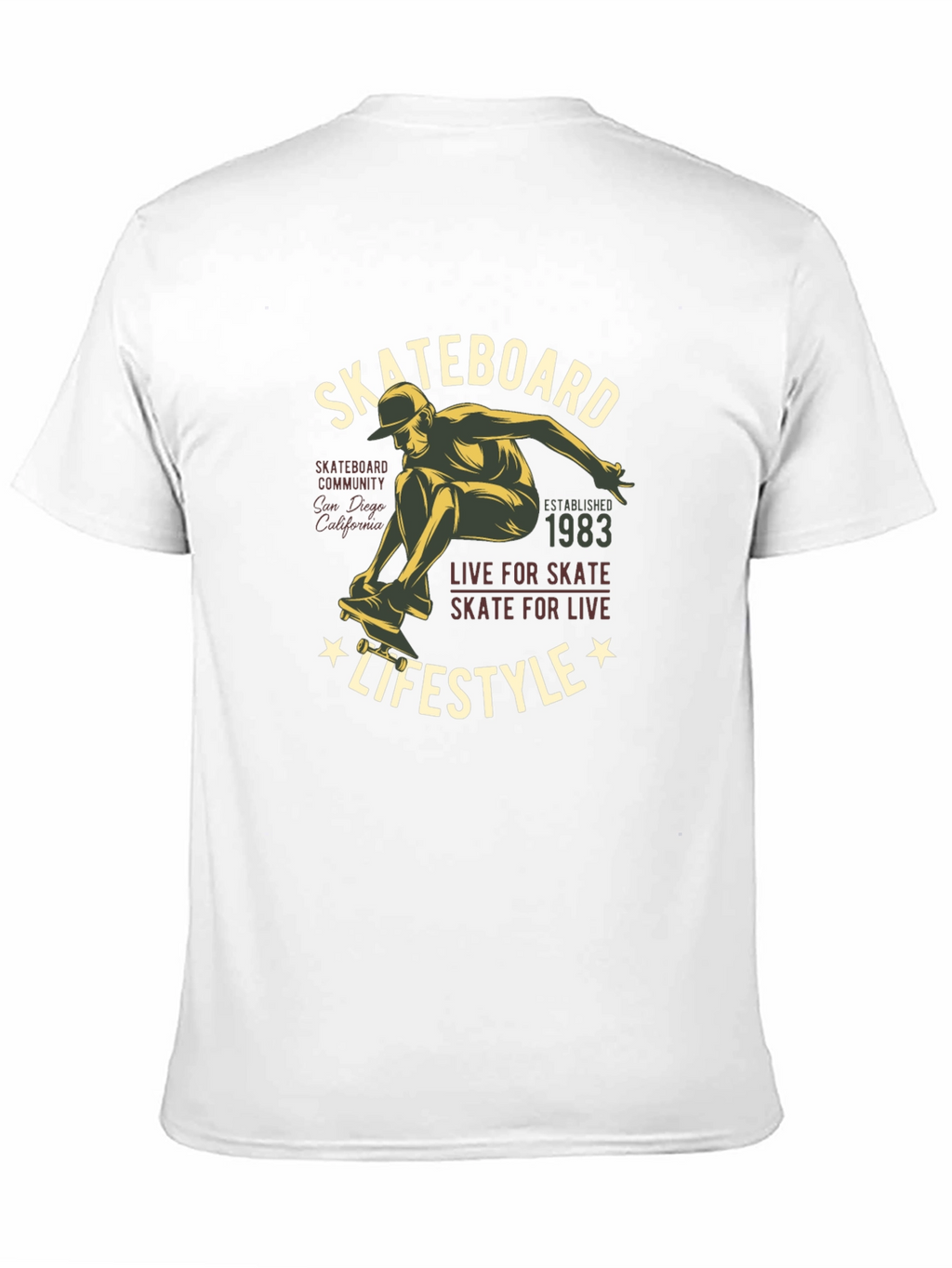 Skateboard Lifestyle Graphic Tee - Black Cotton T-Shirt