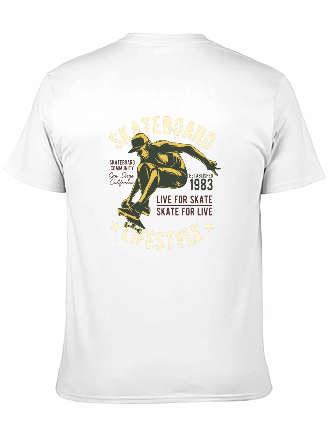 Skateboard Lifestyle Graphic Tee - Black Cotton T-Shirt