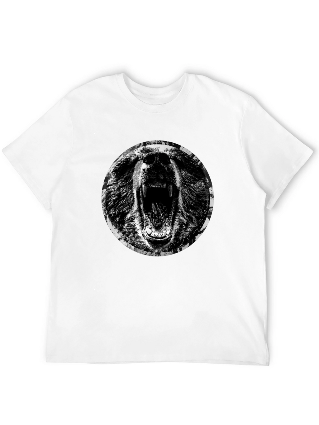 Roaring Bear Graphic T-Shirt - Black Cotton Tee
