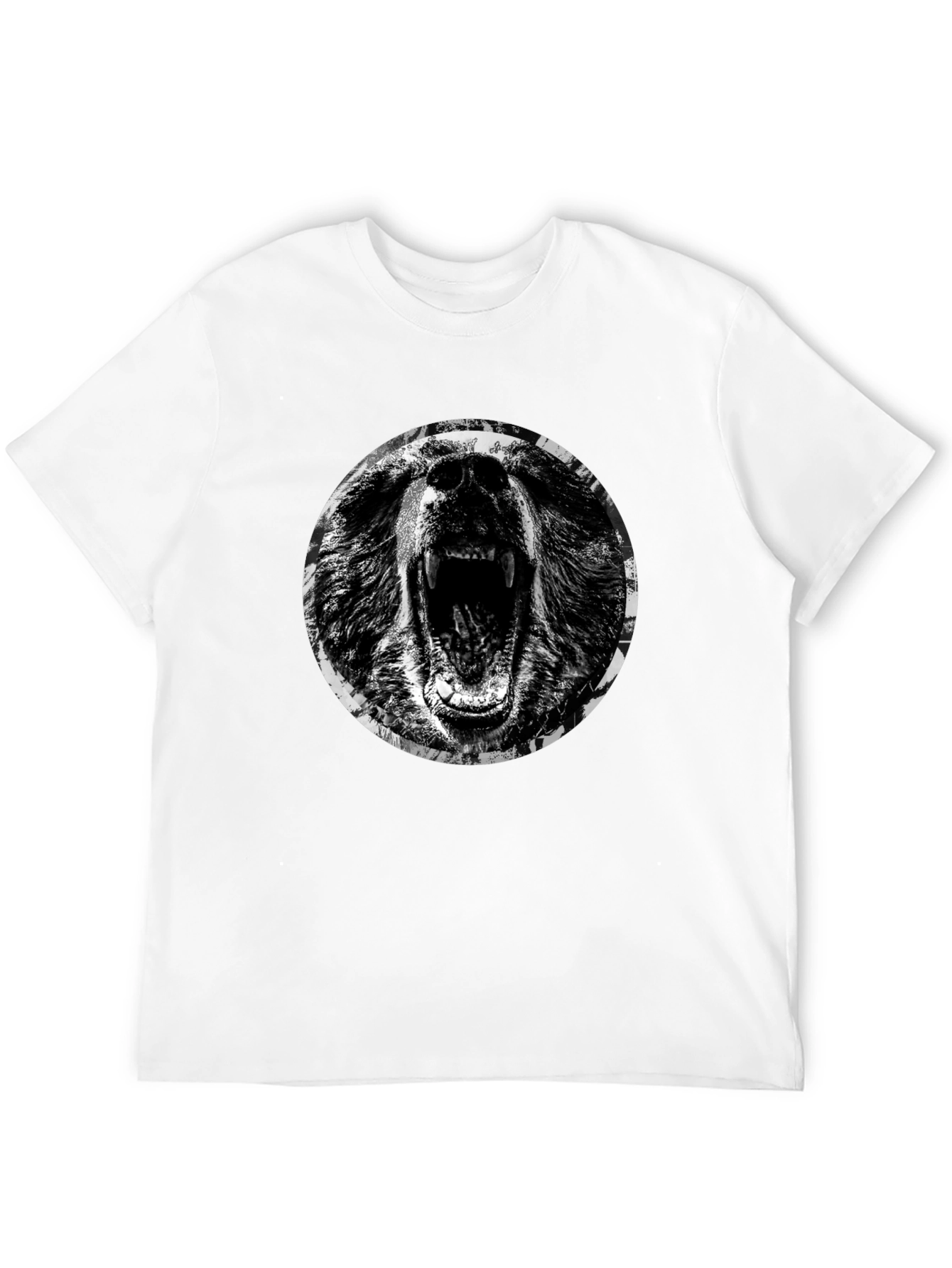 Roaring Bear Graphic T-Shirt - Black Cotton Tee