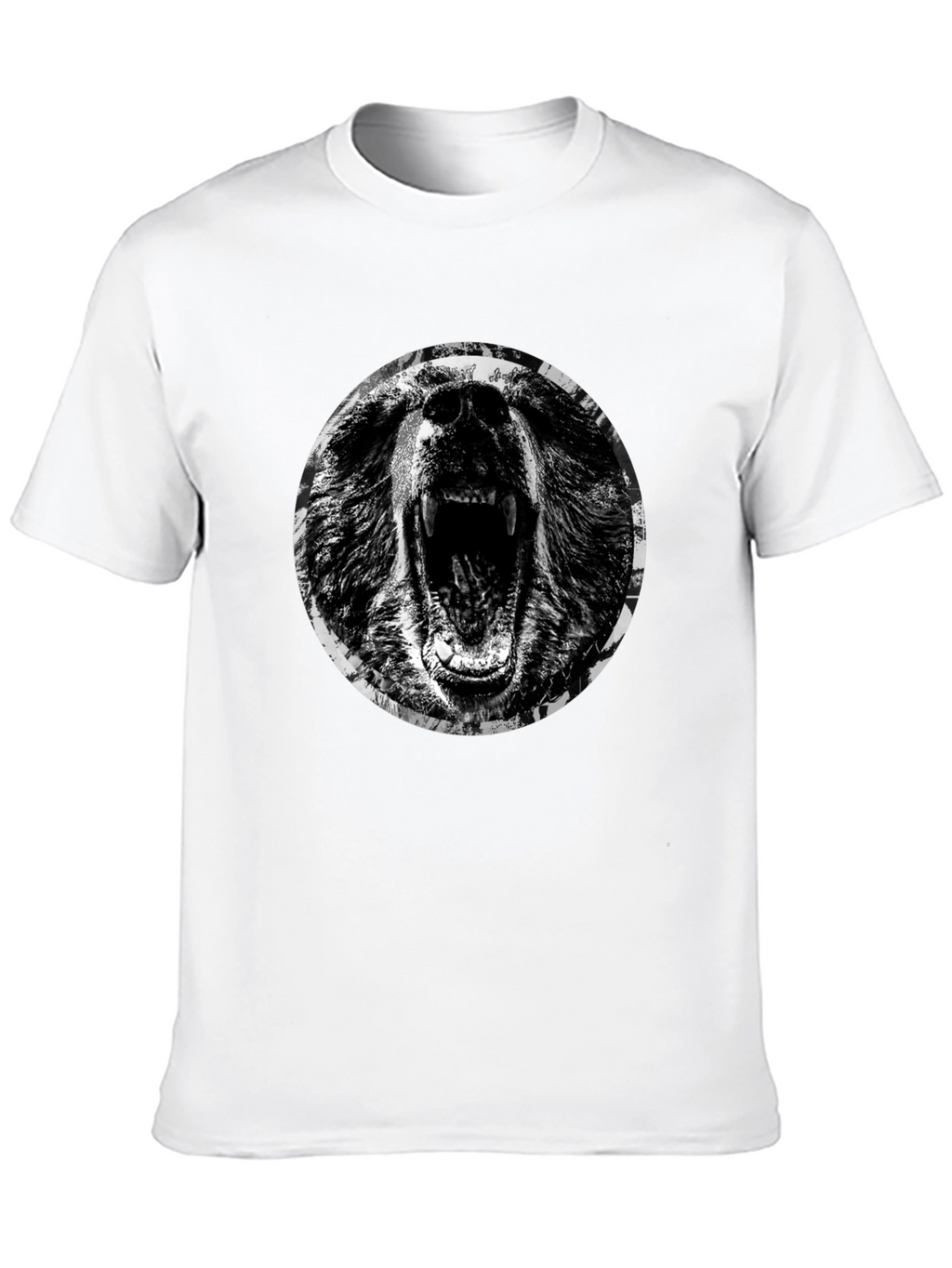 Roaring Bear Graphic T-Shirt - Black Cotton Tee