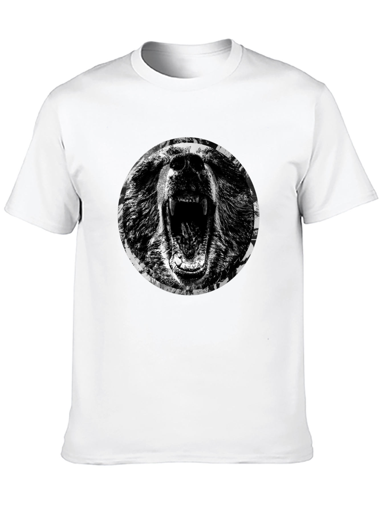 Roaring Bear Graphic T-Shirt - Black Cotton Tee
