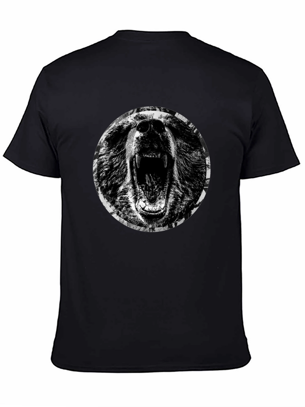 Roaring Bear Graphic T-Shirt - Black Cotton Tee