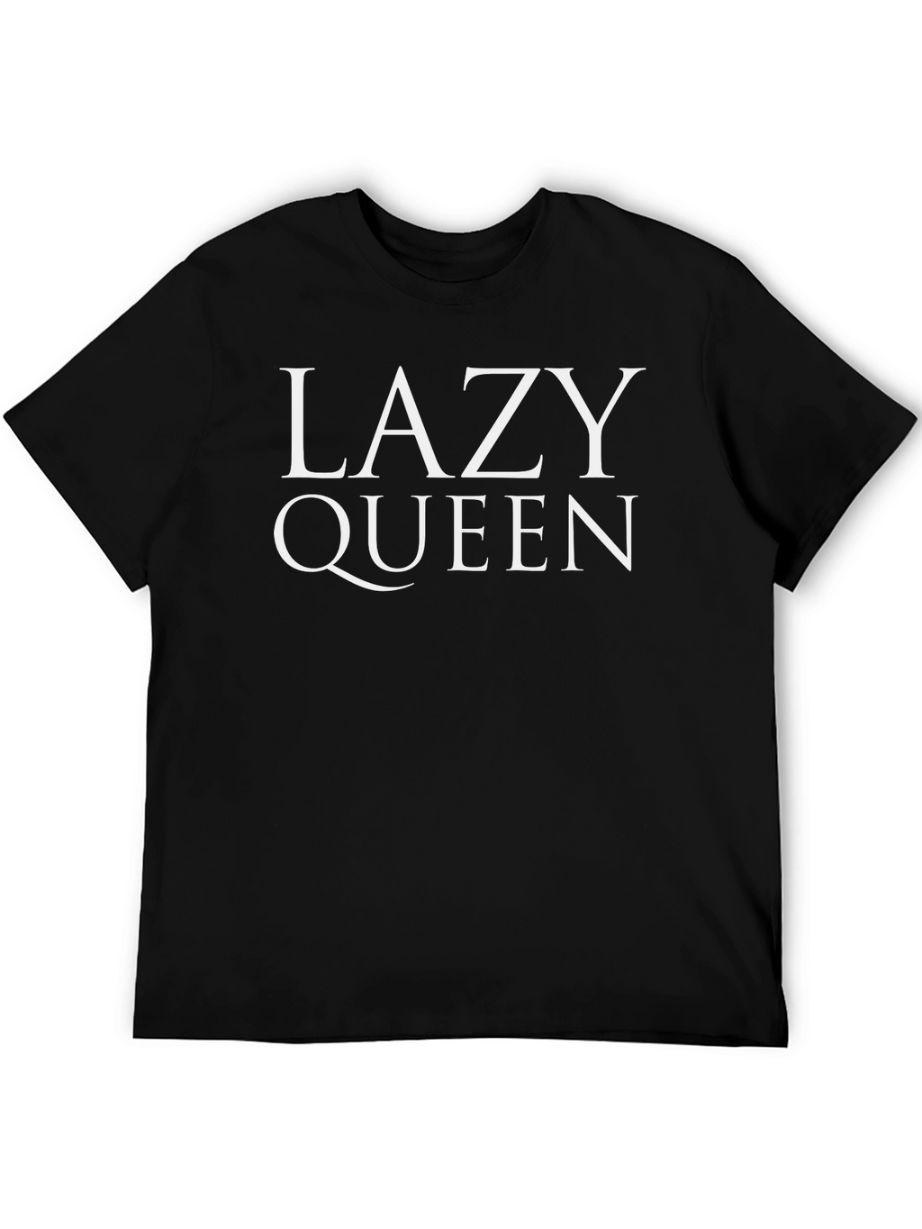 Lazy Queen Graphic Tee - Black Cotton Blend T-Shirt