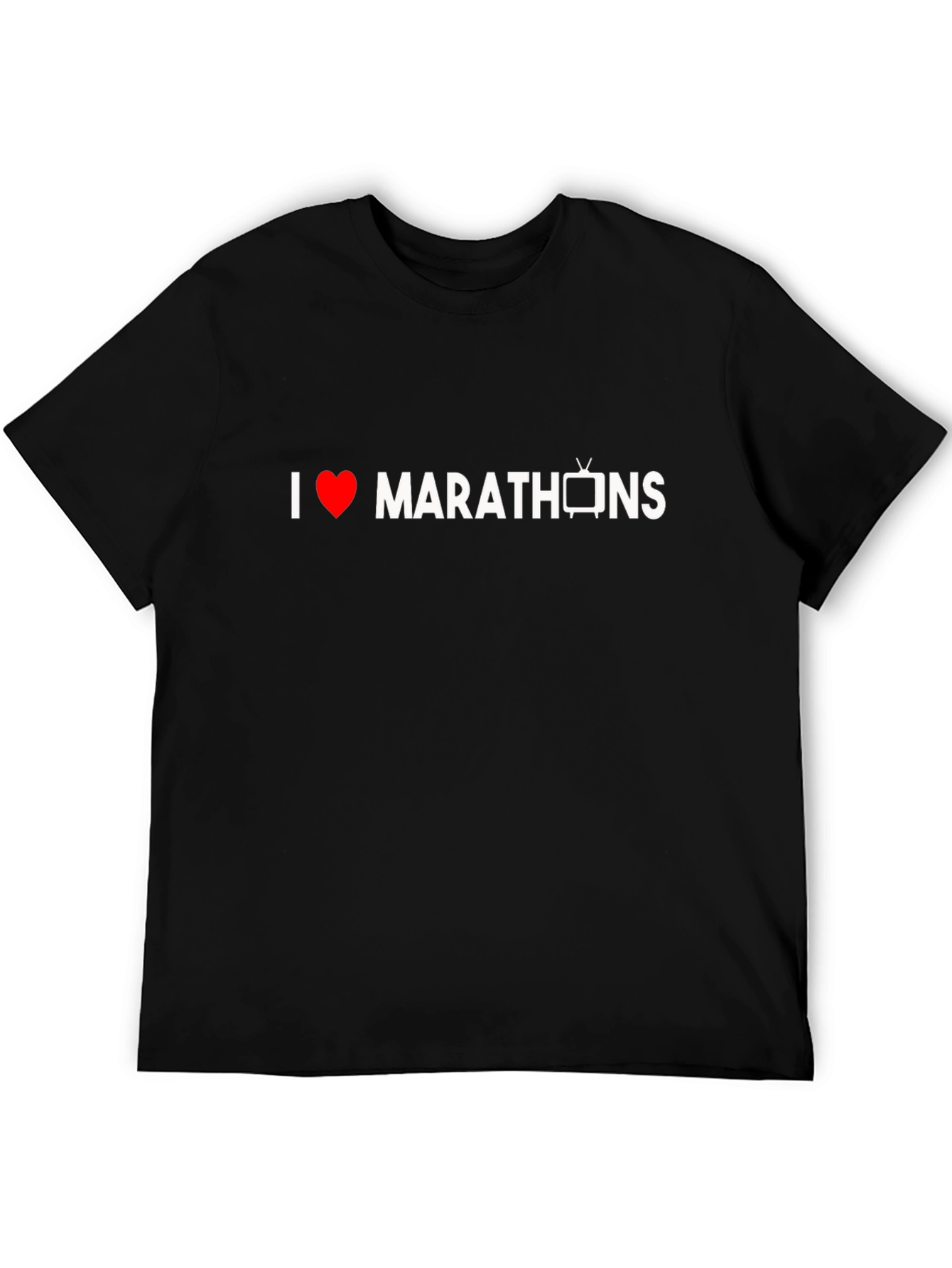 I Heart TV Marathons Black Graphic Tee