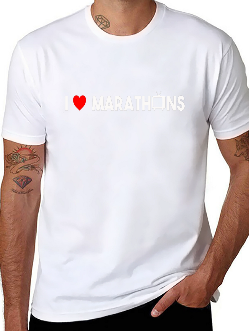I Heart TV Marathons Black Graphic Tee