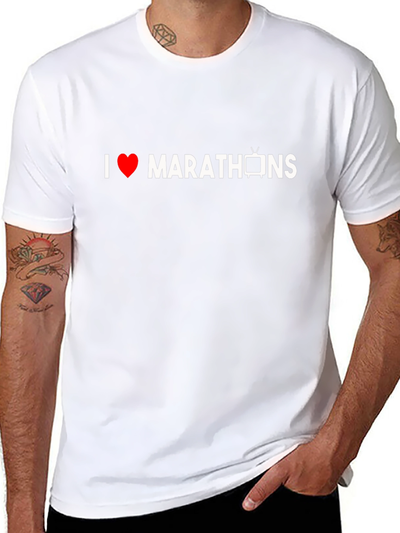 I Heart TV Marathons Black Graphic Tee