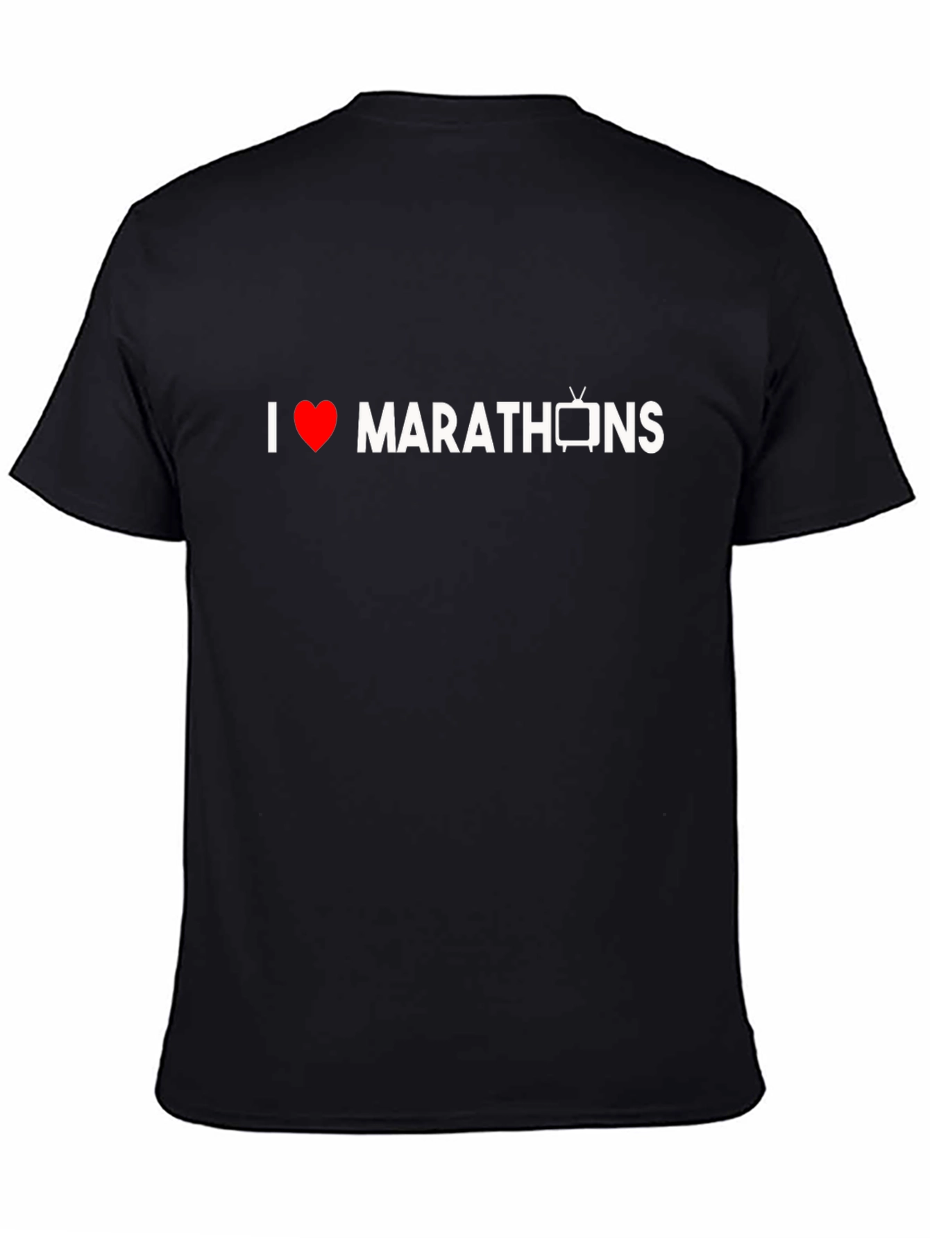 I Heart TV Marathons Black Graphic Tee