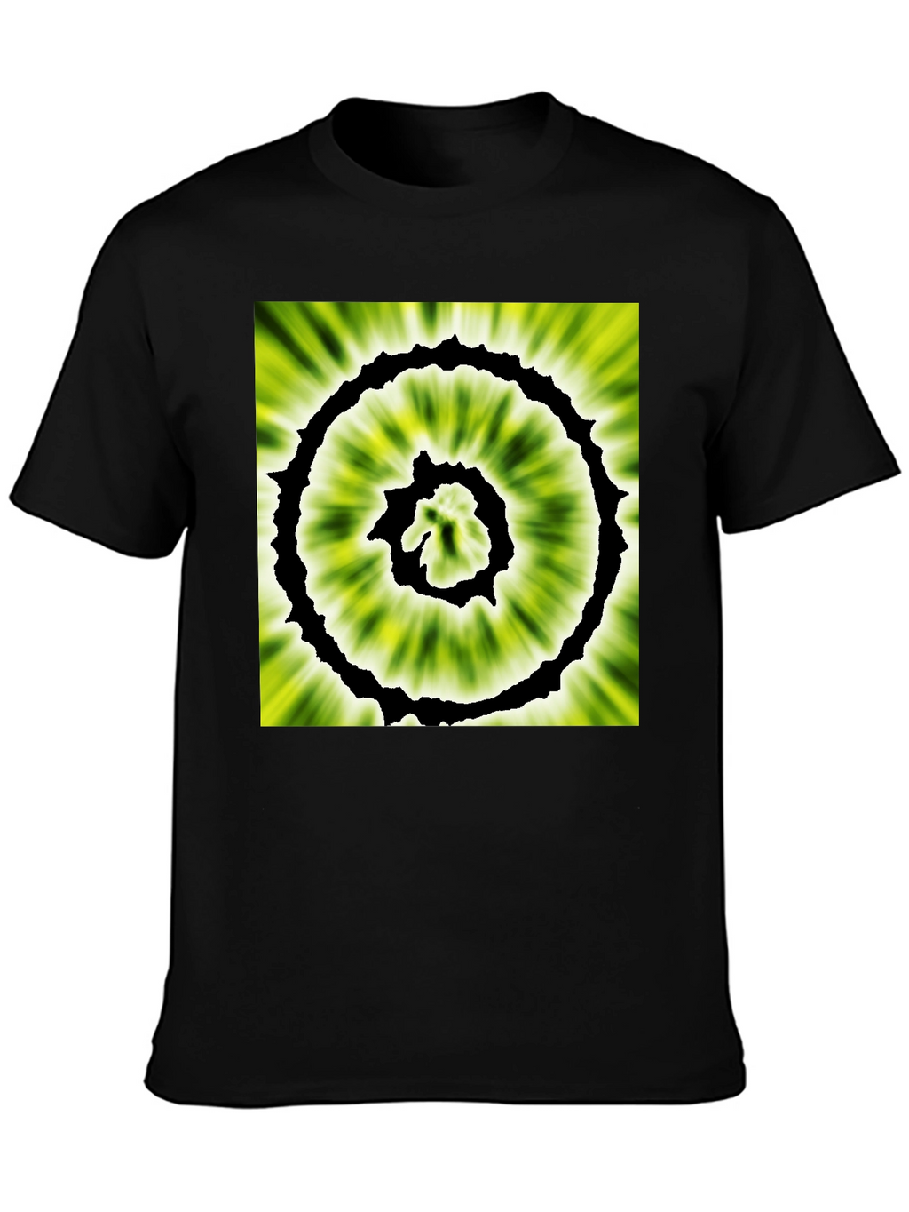 Abstract Spiral Graphic Black T-Shirt