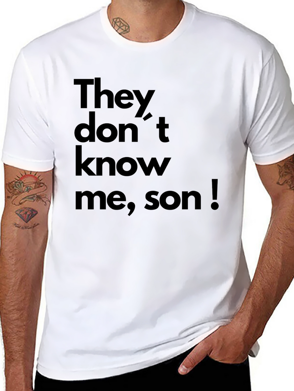 They Dont Know Me Son! Black Graphic Tee