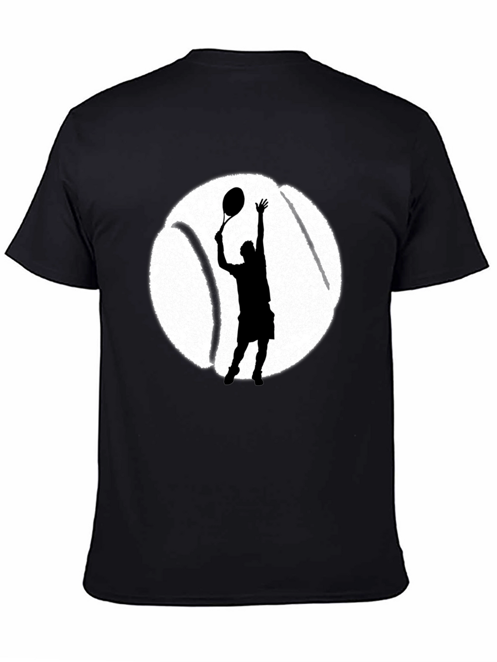 Tennis Player Graphic Tee - Black