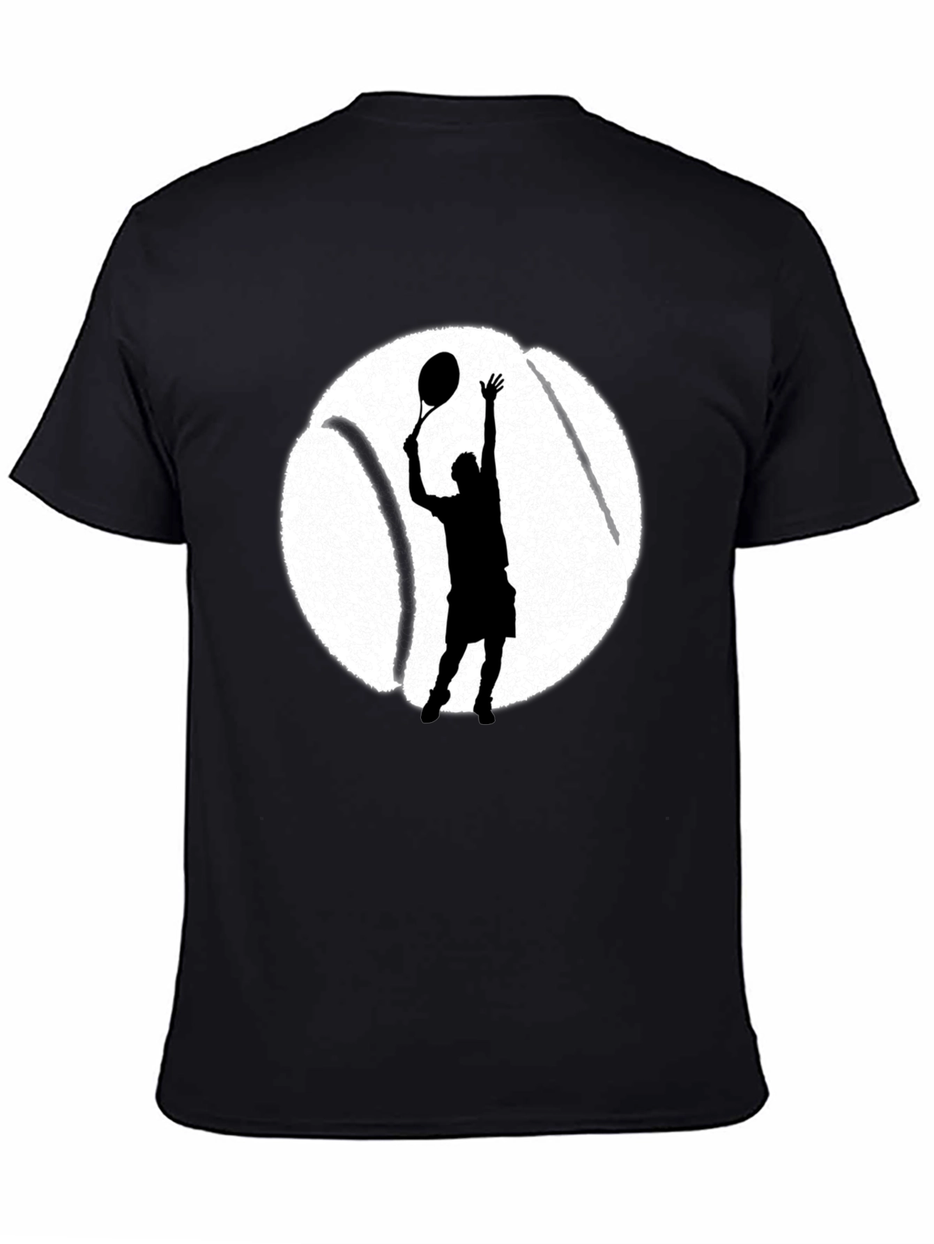 Tennis Player Graphic Tee - Black