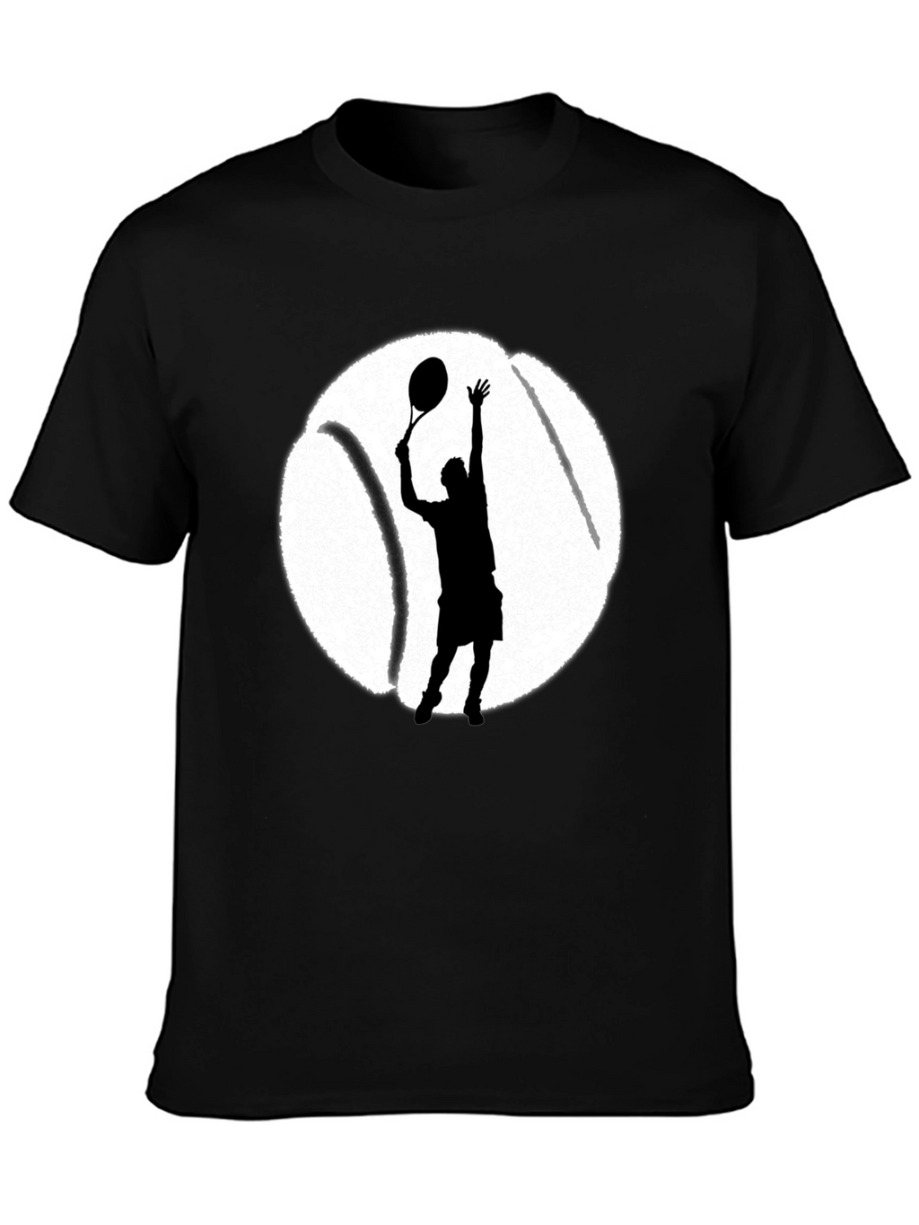 Tennis Player Graphic Tee - Black