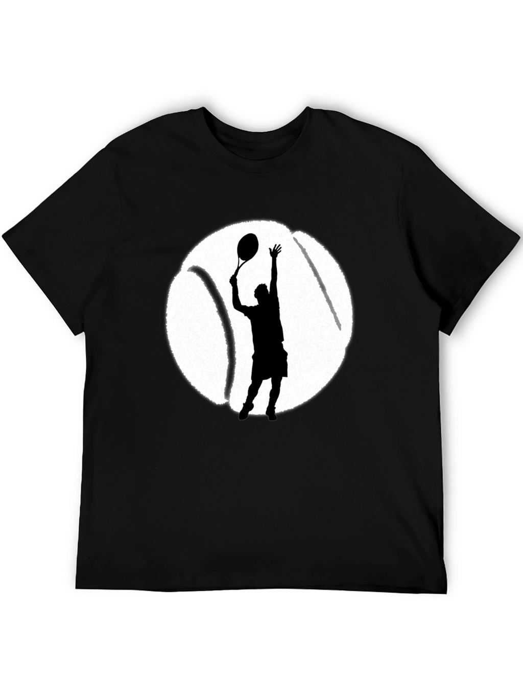 Tennis Player Graphic Tee - Black