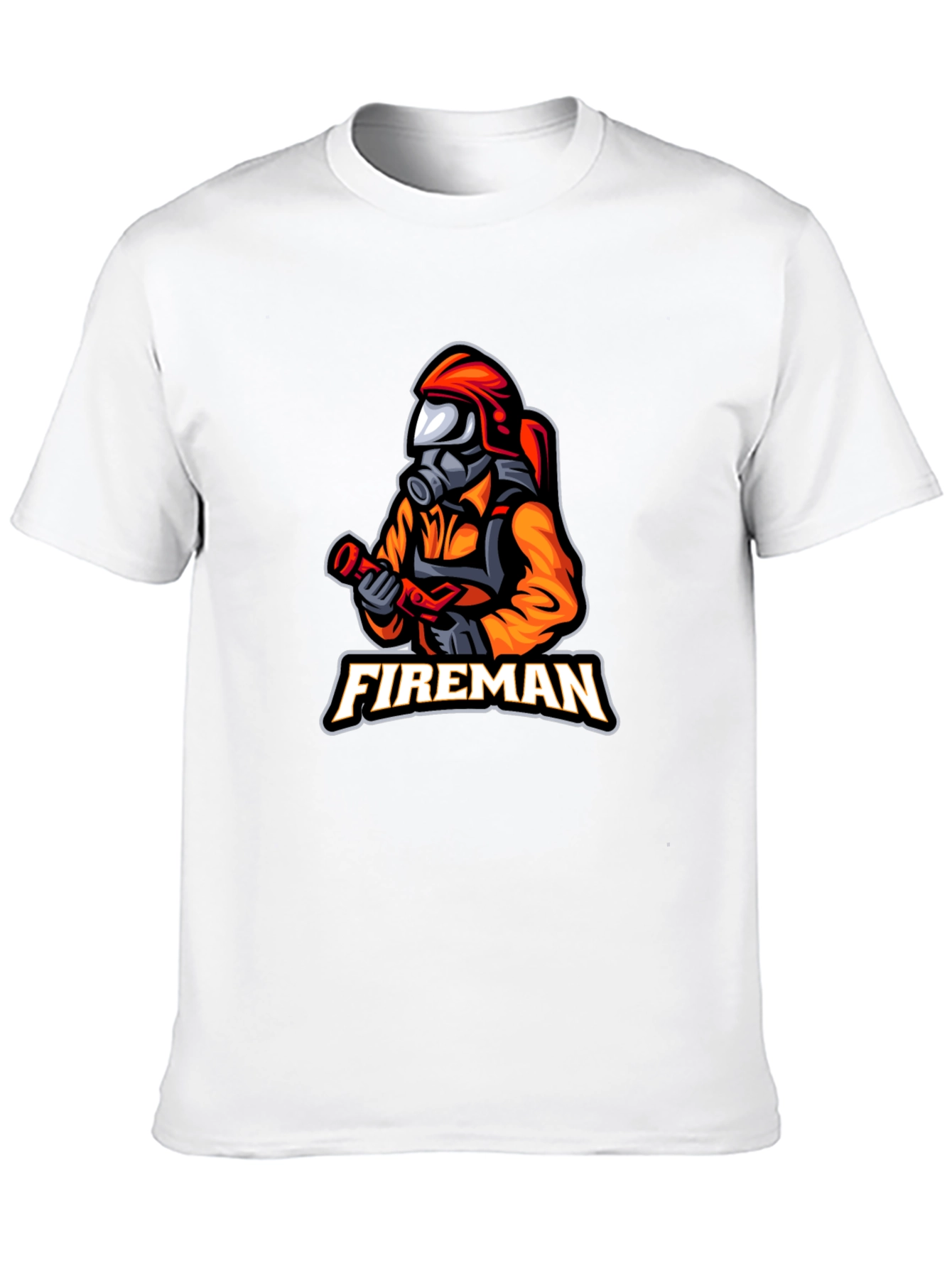 Fireman Graphic T-Shirt - Black Casual Tee