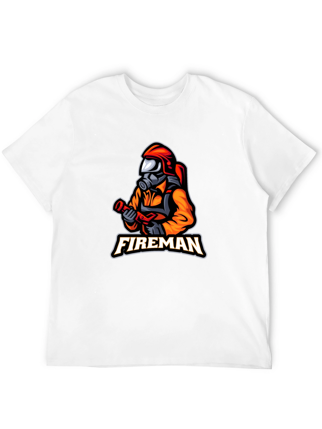 Fireman Graphic T-Shirt - Black Casual Tee