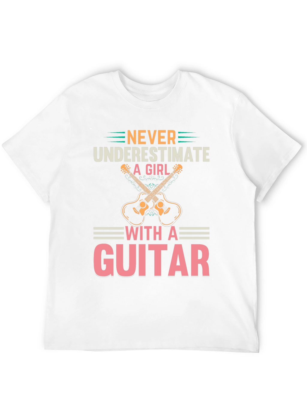 Never Underestimate A Girl With A Guitar T-Shirt