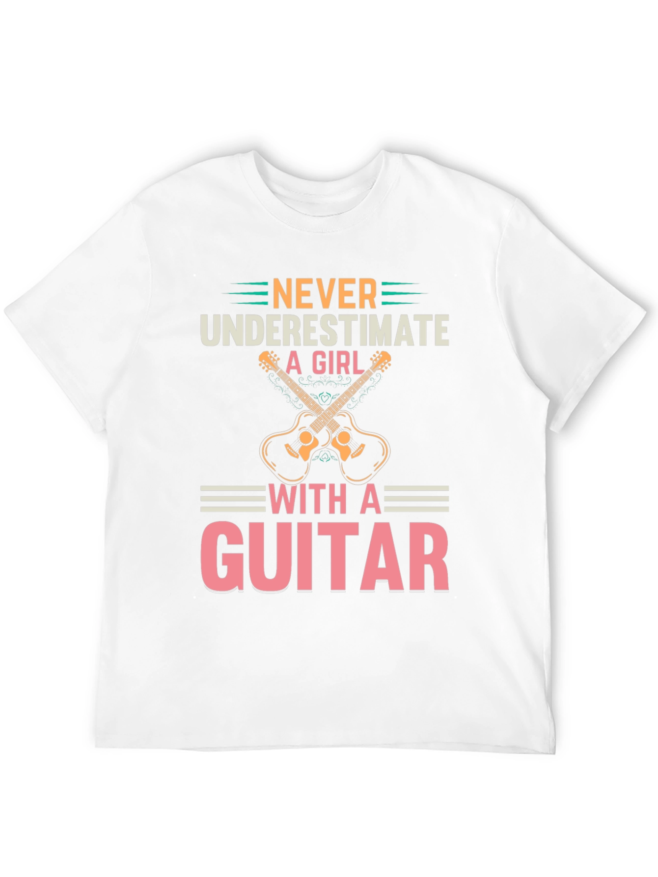 Never Underestimate A Girl With A Guitar T-Shirt
