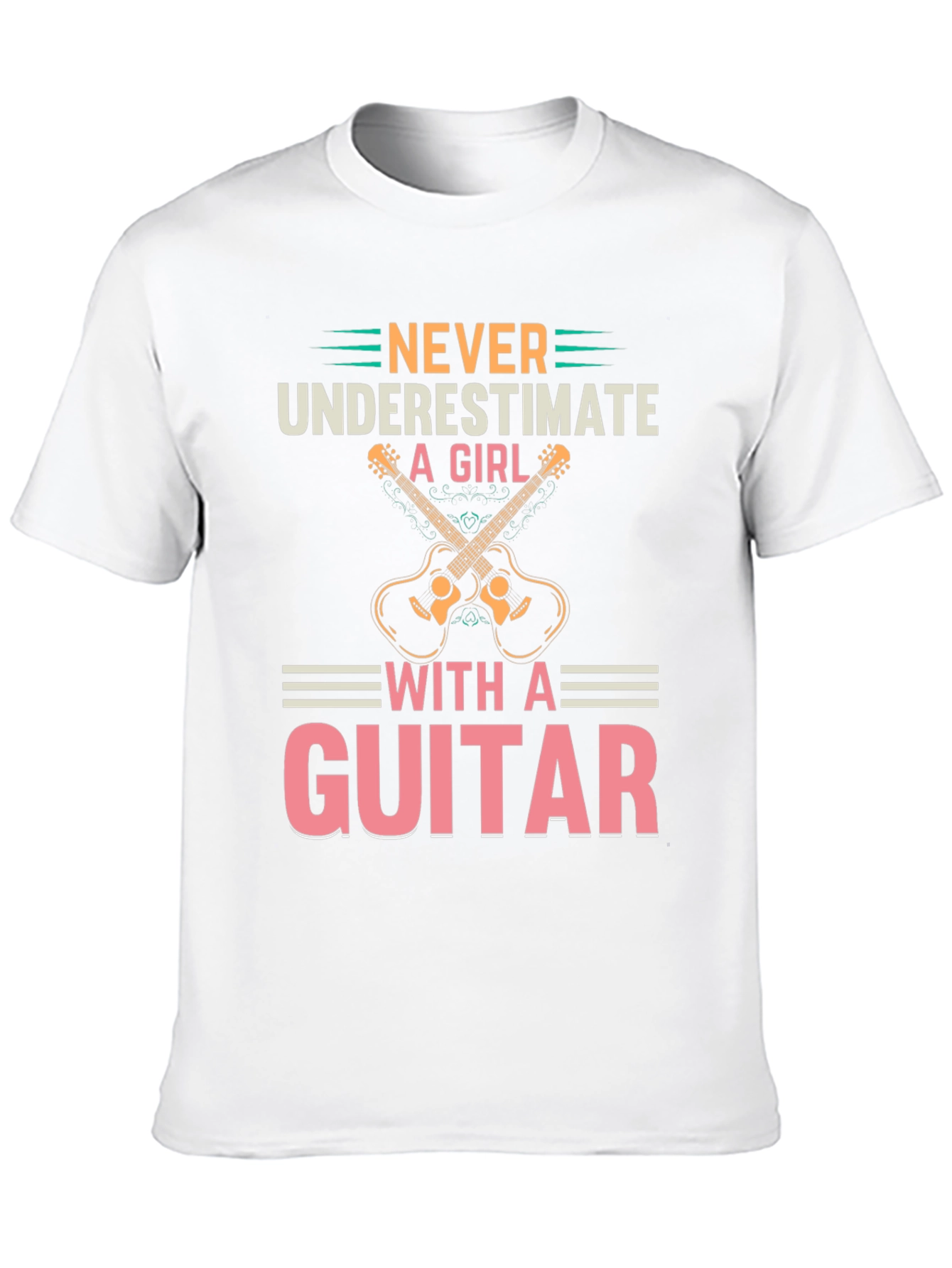 Never Underestimate A Girl With A Guitar T-Shirt