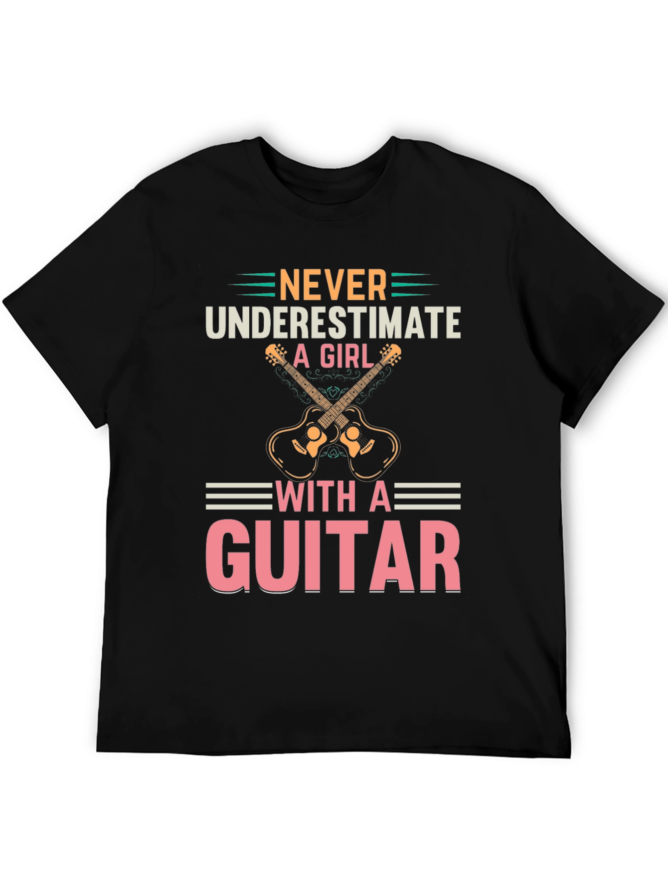 Never Underestimate A Girl With A Guitar T-Shirt