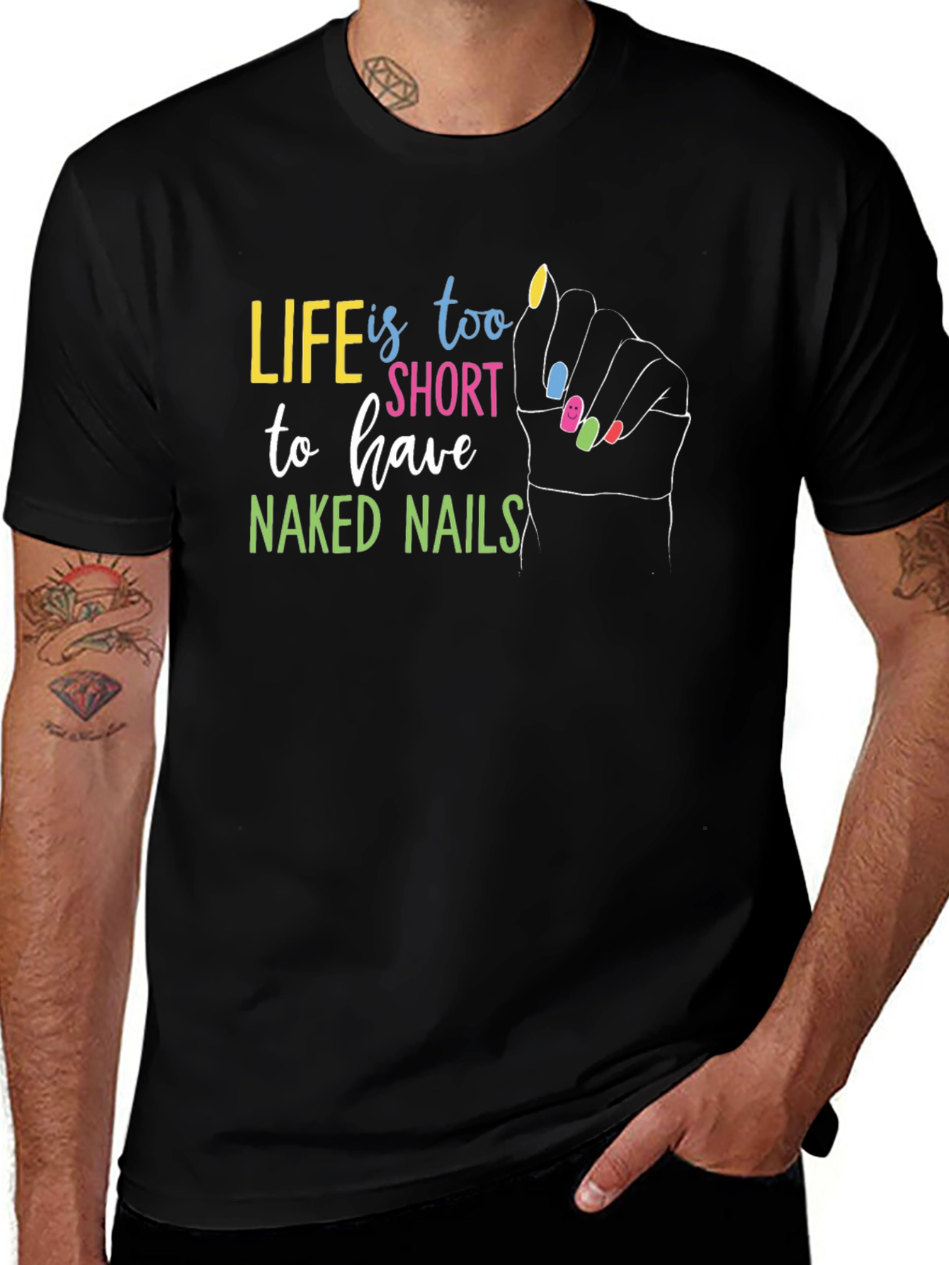 Life is too Short Black Graphic T-Shirt