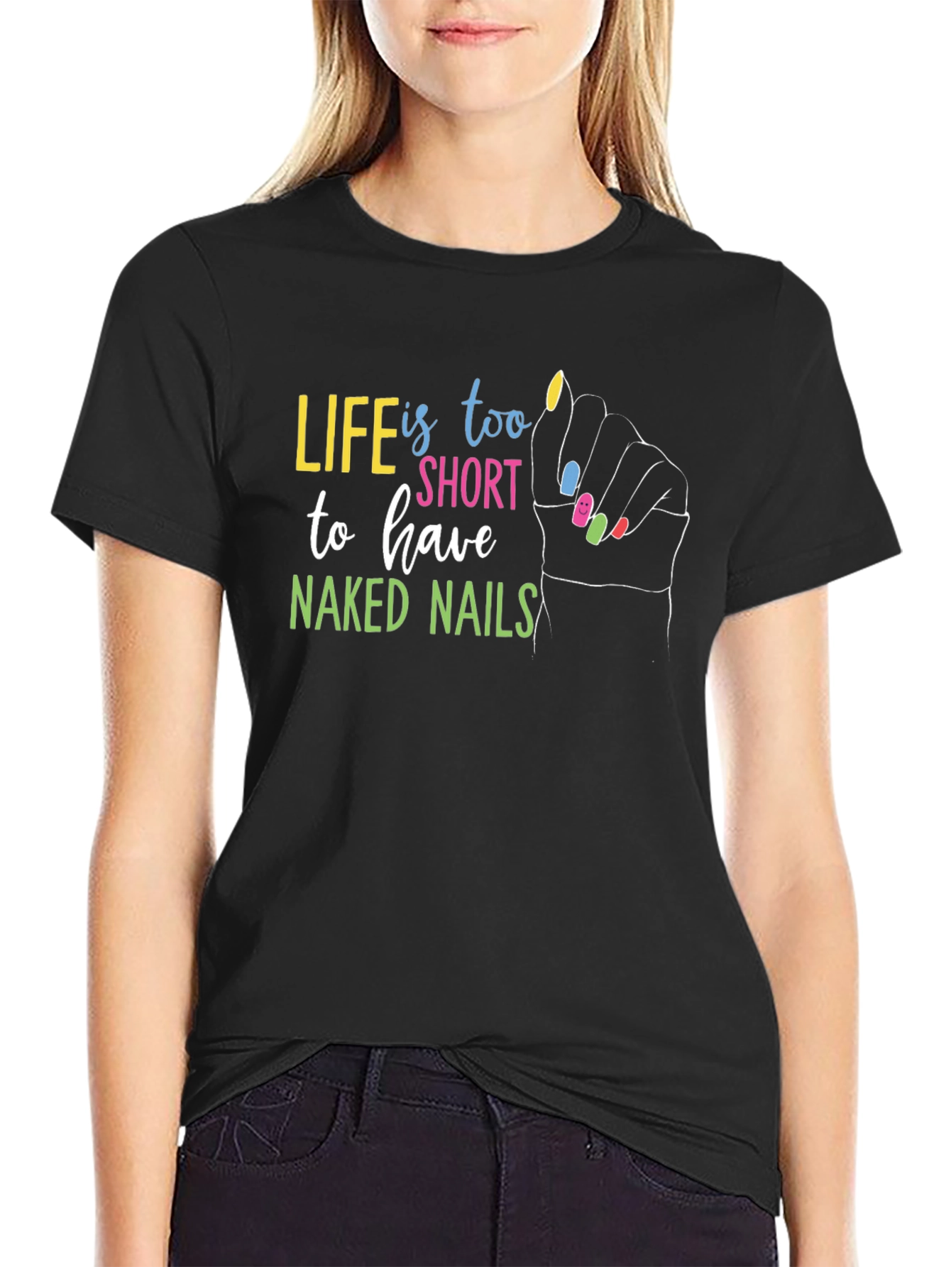 Life is too Short Black Graphic T-Shirt
