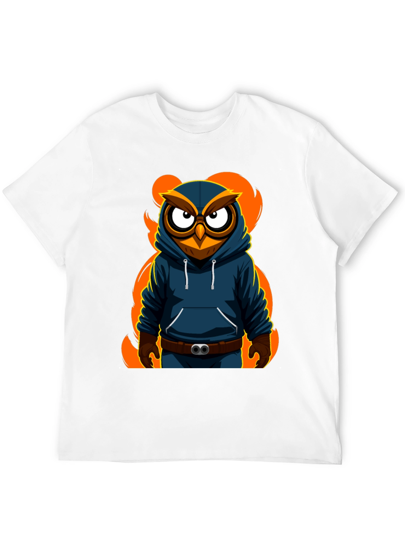 Cool Owl Graphic Print Black T-Shirt